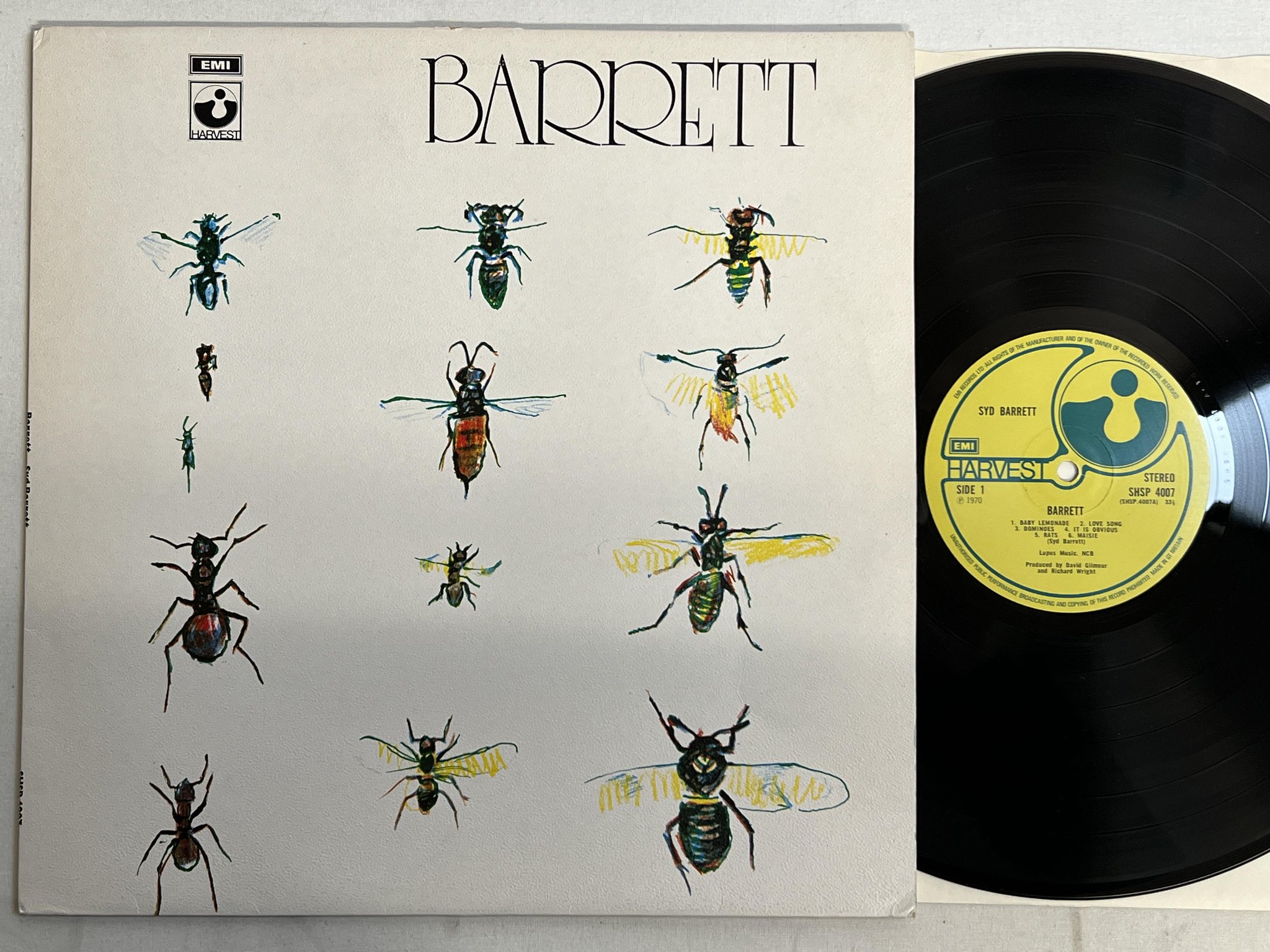 Omslagsbild för skivan SYD BARRETT Barrett LP -70/74 UK HARVEST SHSP 4007