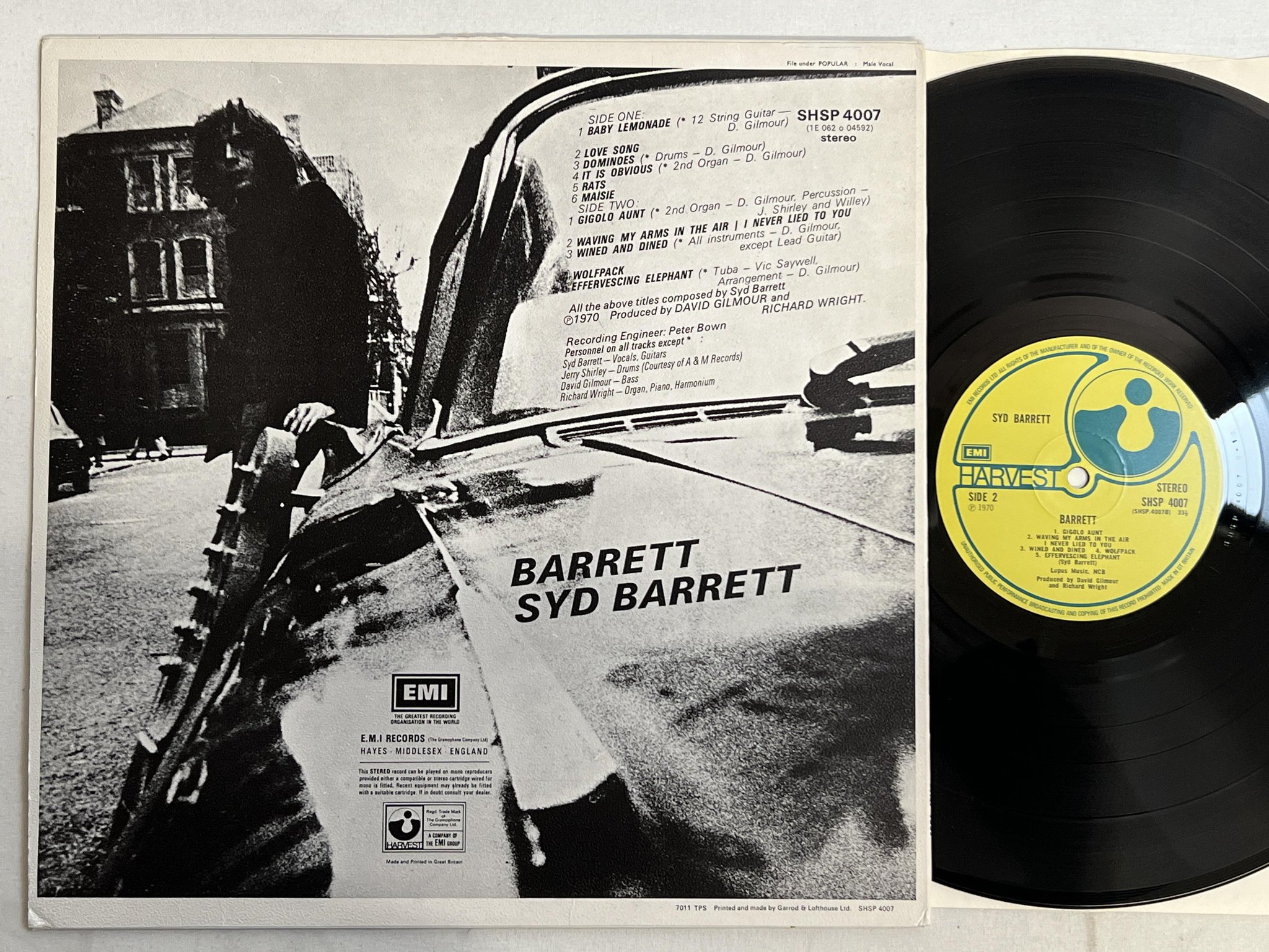 Omslagsbild för skivan SYD BARRETT Barrett LP -70/74 UK HARVEST SHSP 4007