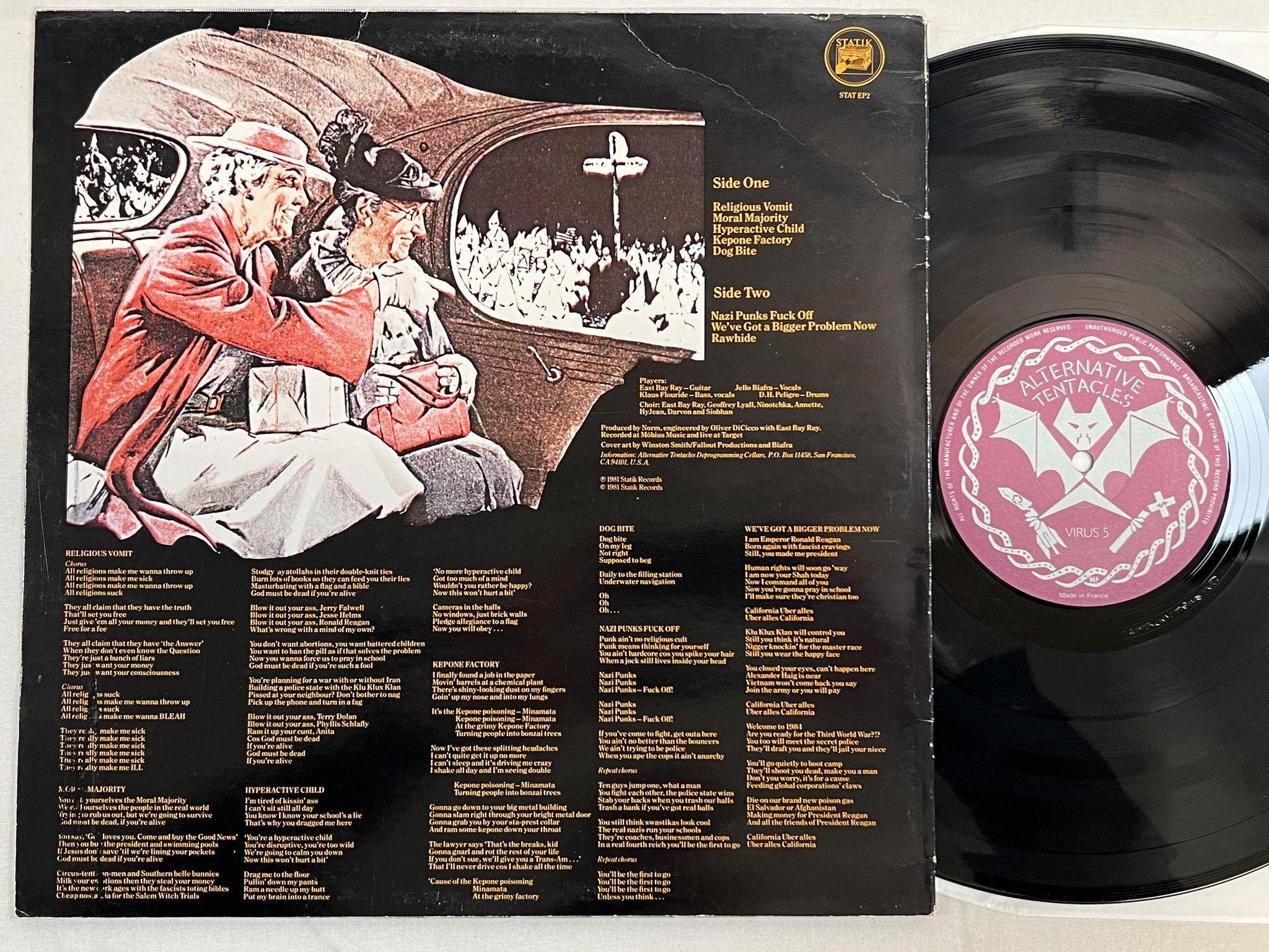 Omslagsbild för skivan DEAD KENNEDYS In God We Trust, Inc. 12"EP -81 UK STATIK STAT EP2 ** punk **