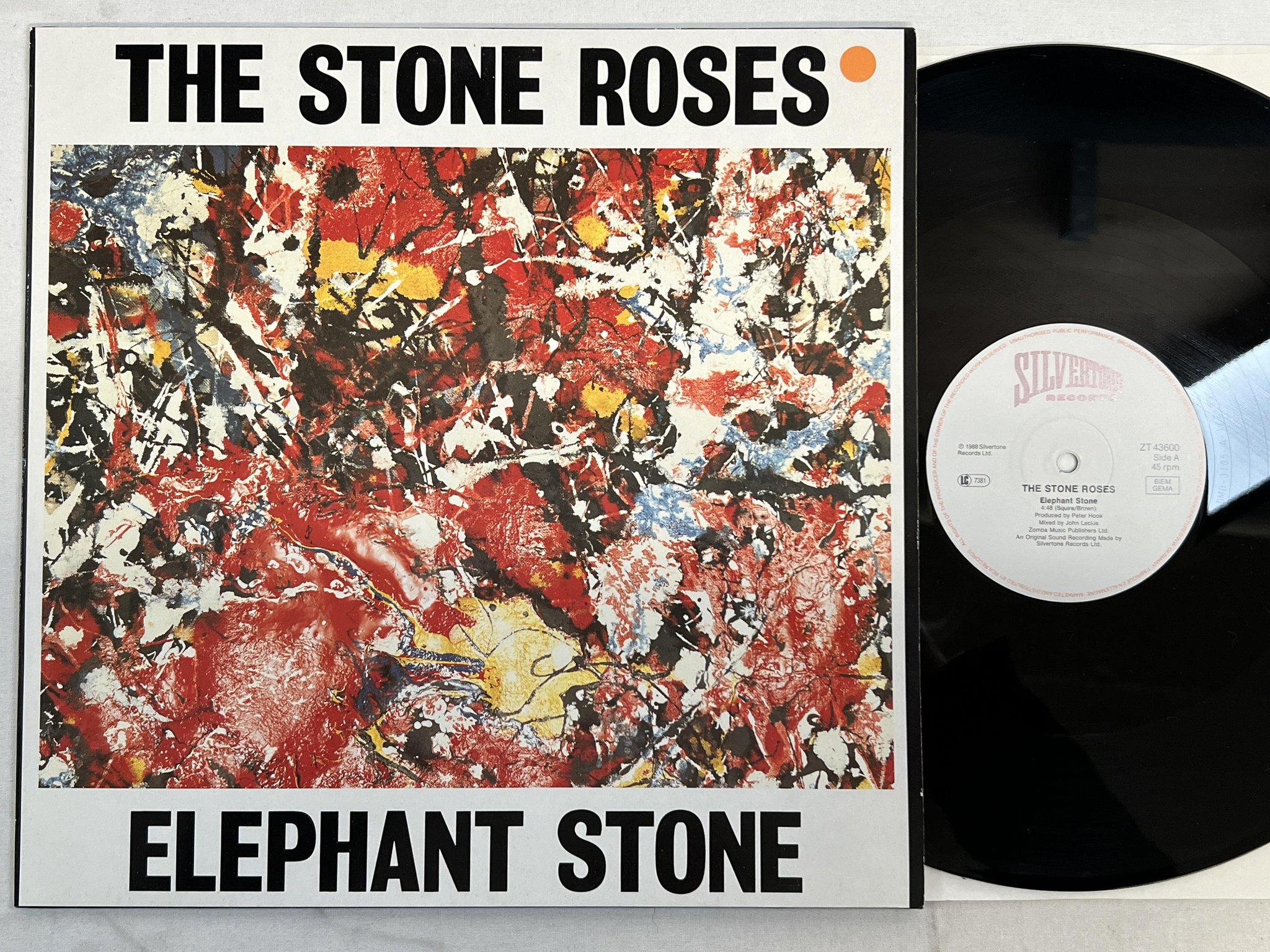 Omslagsbild för skivan THE STONE ROSES elephant stone 12"single -88 Ger SILVERTONE ZT 43600
