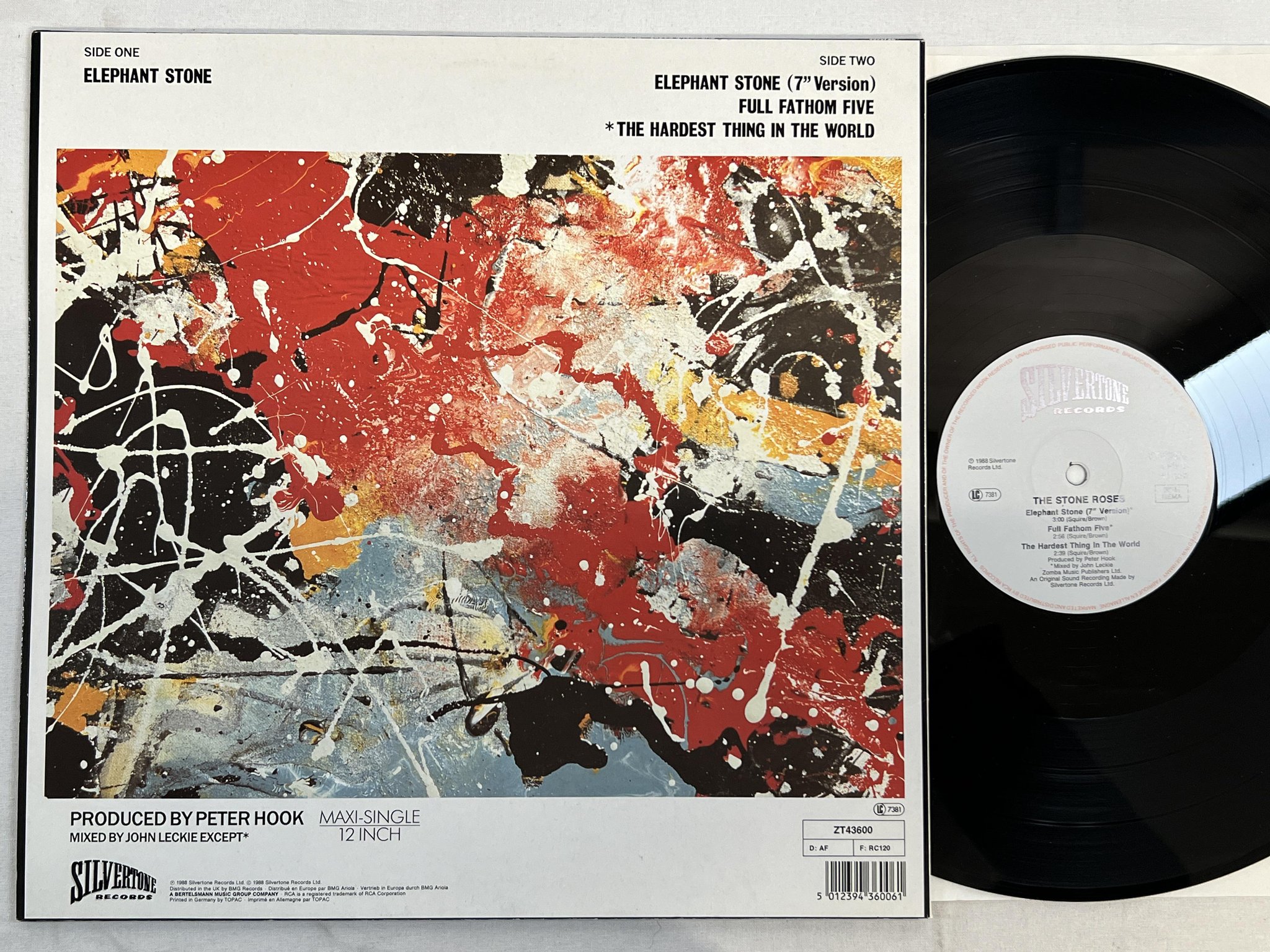 Omslagsbild för skivan THE STONE ROSES elephant stone 12"single -88 Ger SILVERTONE ZT 43600