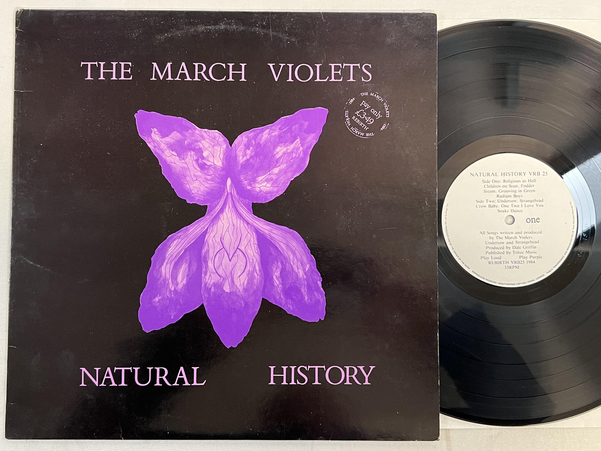 Omslagsbild för skivan THE MARCH VIOLETS Natural History LP -84 UK REBIRTH VRB25