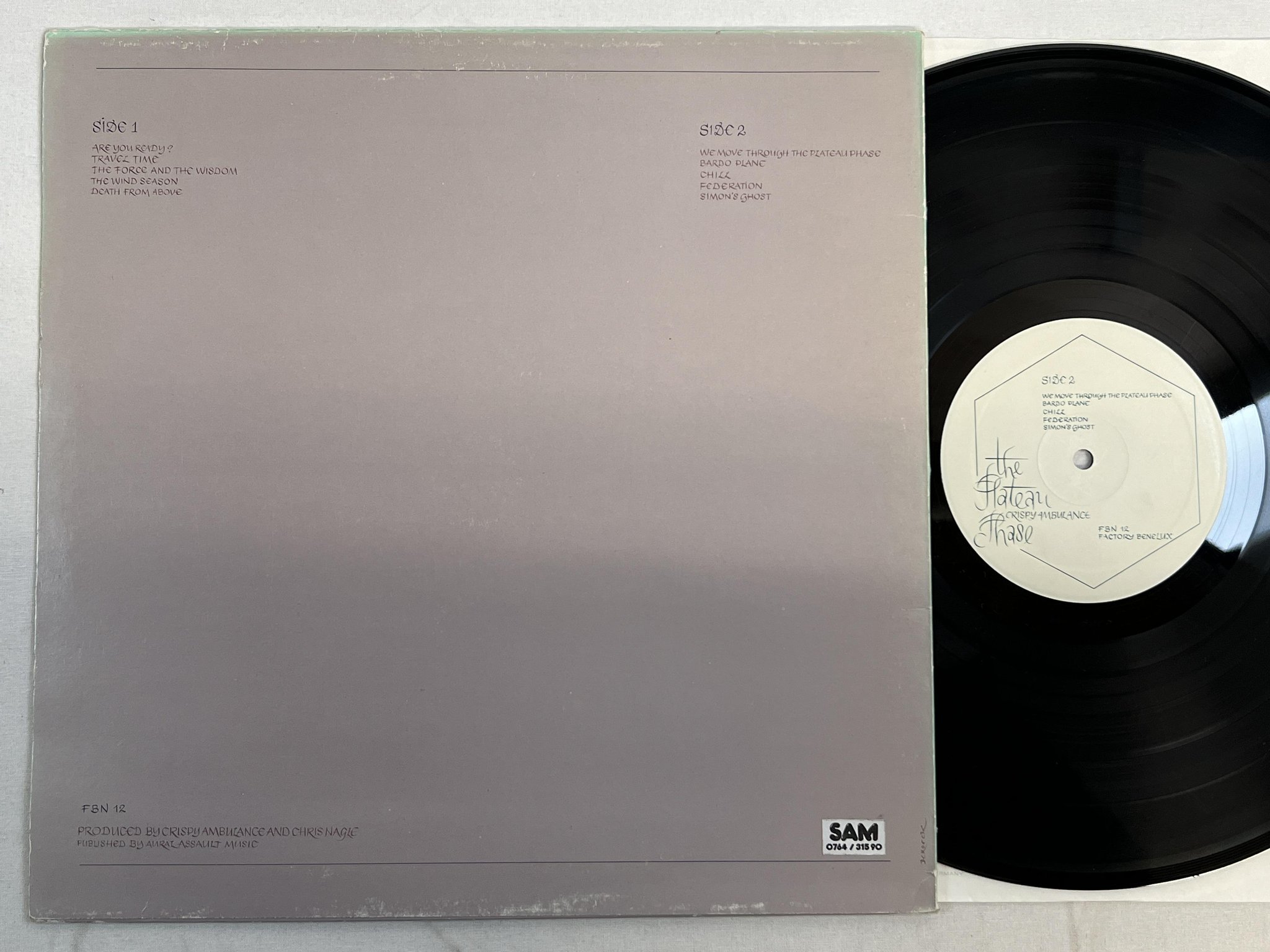 Omslagsbild för skivan CRISPY AMBULANCE the plateau phase LP FACTORY BENELUX FBN 12