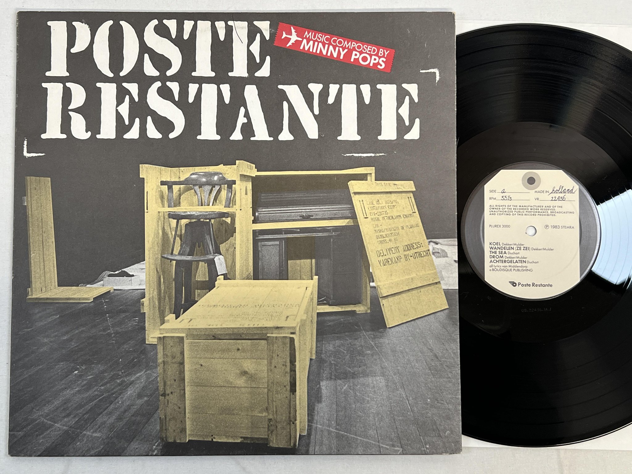 Omslagsbild för skivan MINNY POPS Poste Restante LP -83 Hol PLUREX 3000 ** synth-pop **