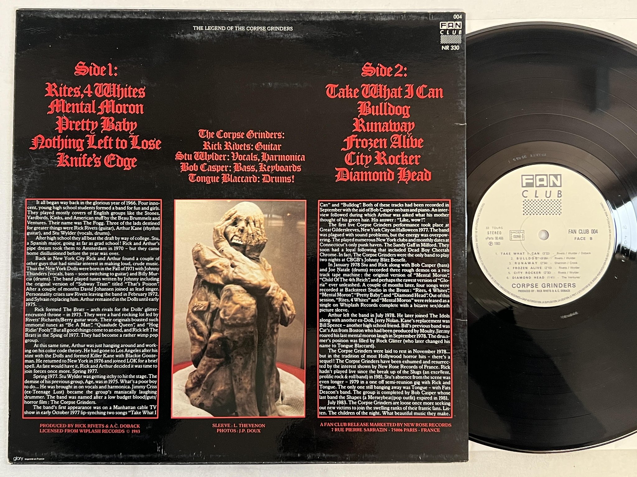 Omslagsbild för skivan CORPSE GRINDERS The Legend Of The Corpse Grinders LP -83 Fra FAN CLUB 004