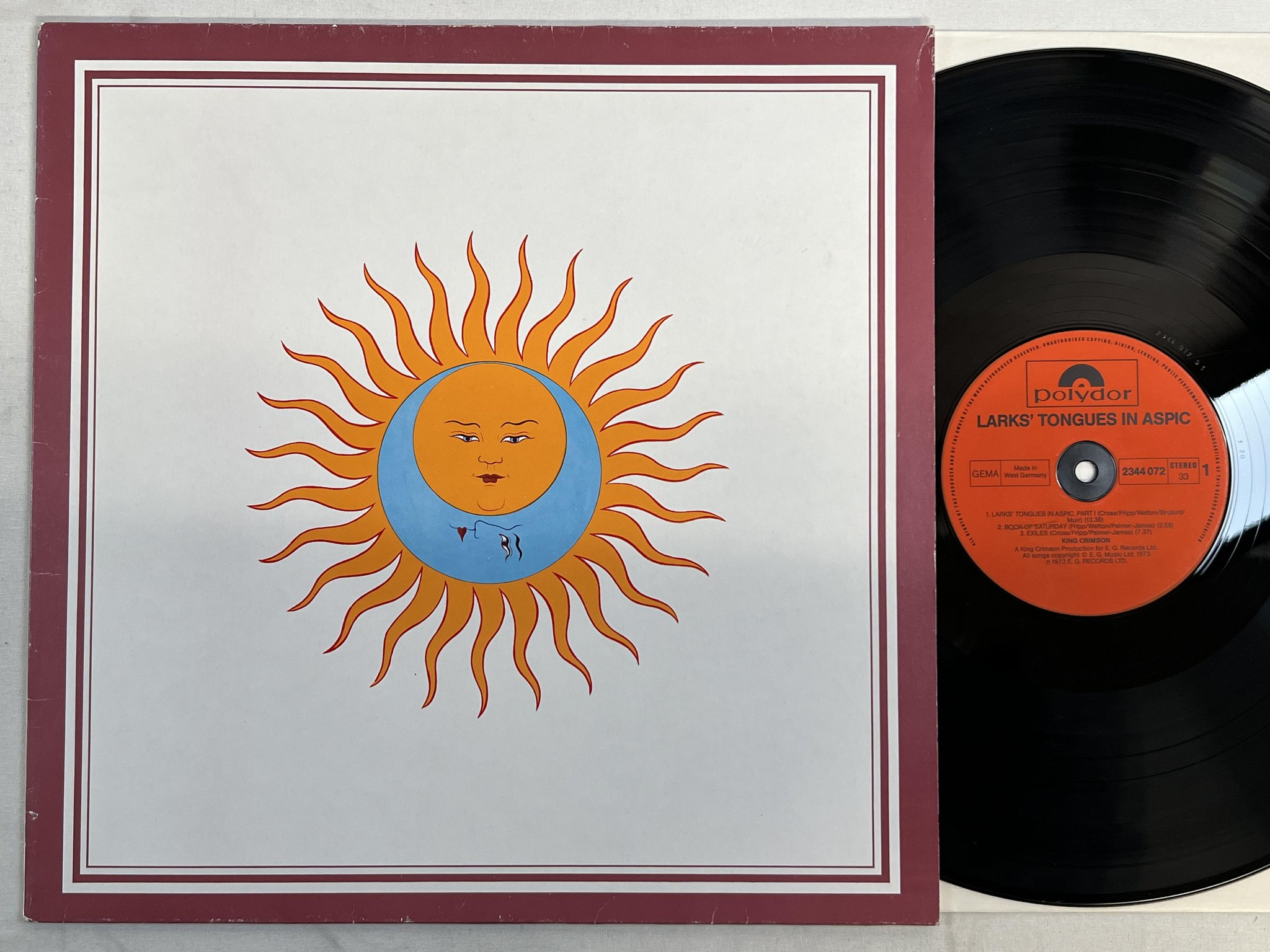 Omslagsbild för skivan KING CRIMSON larks' tounges in aspic LP re Ger POLYDOR 2344 072