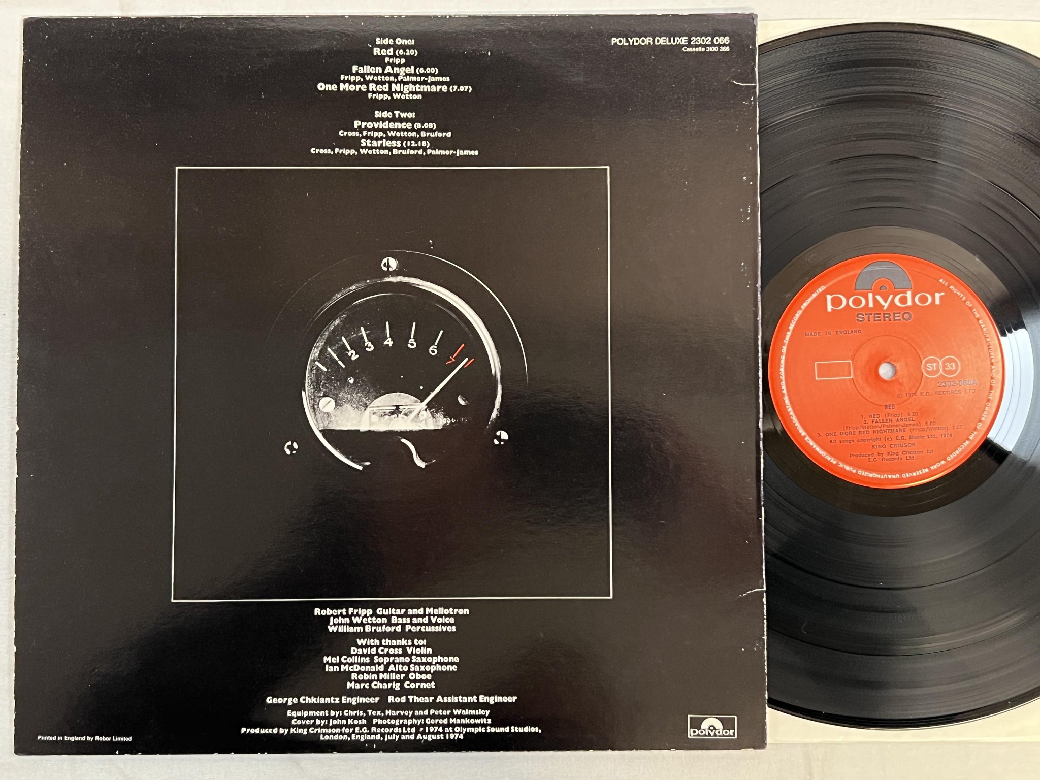 Omslagsbild för skivan KING CRIMSON red LP -74/77 UK POLYDOR 2344 072