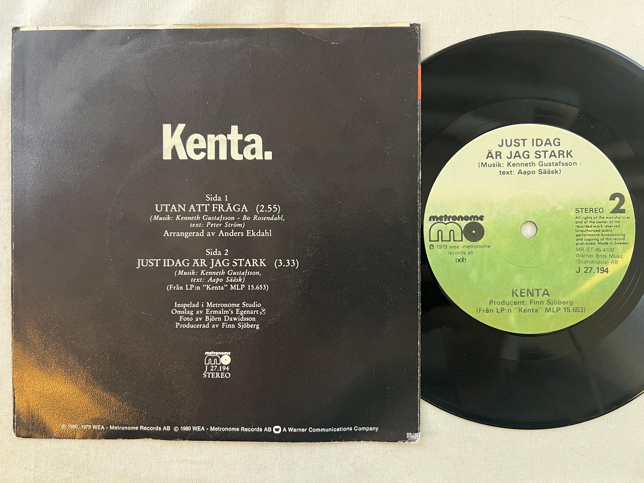 Omslagsbild för skivan KENTA just idag är jag stark 7" -79 METRONOME J 27194