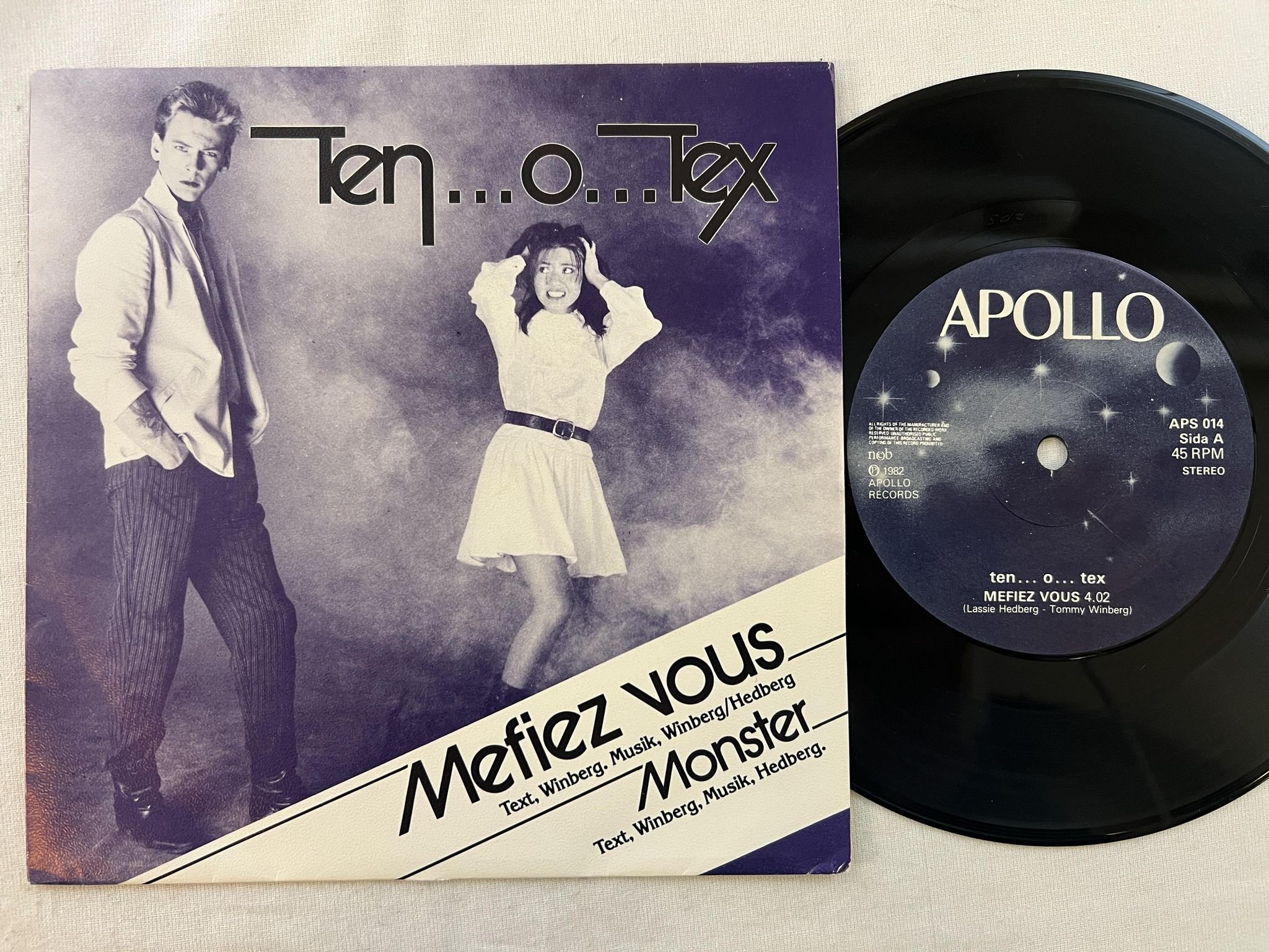Omslagsbild för skivan TEN O TEX mefiez vous 7" -82 APOLLO APS 014