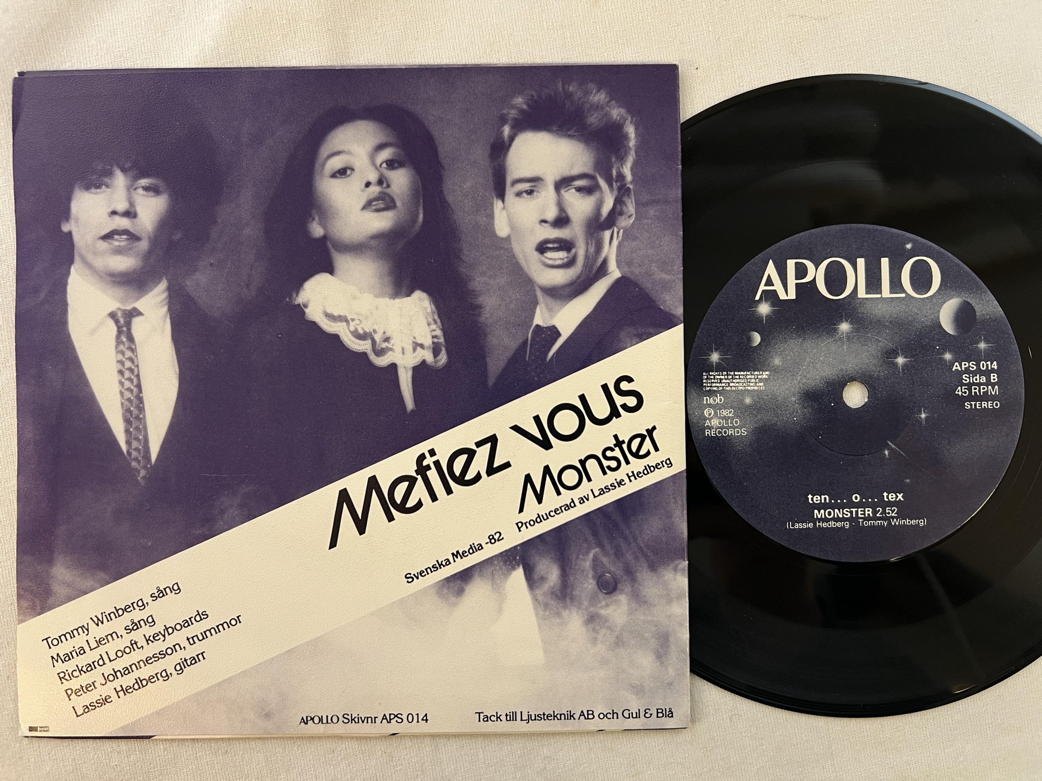 Omslagsbild för skivan TEN O TEX mefiez vous 7" -82 APOLLO APS 014