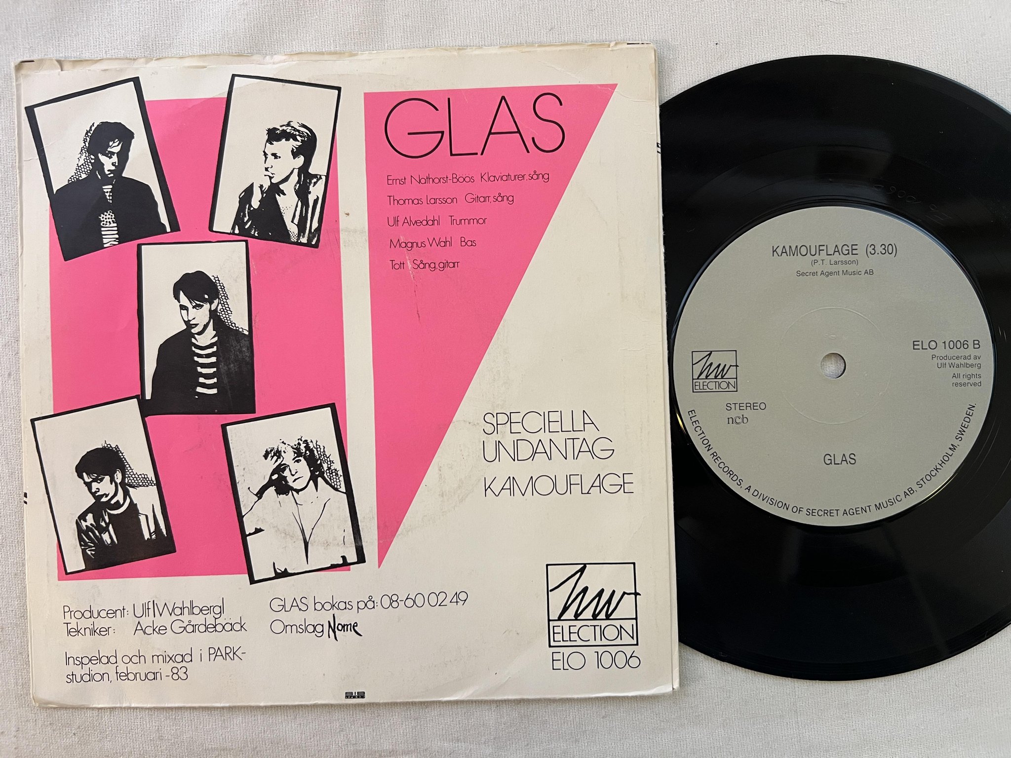 Omslagsbild för skivan GLAS speciella undantag 7" single -83 Swe HW ELECTION ELO 1006