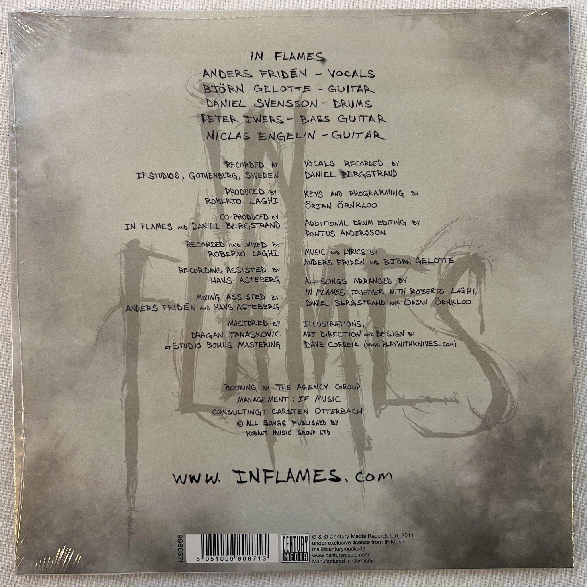 Omslagsbild för skivan IN FLAMES deliver us 7" 2011 Ger CENTURY MEDIA 9980871 ** Still sealed **