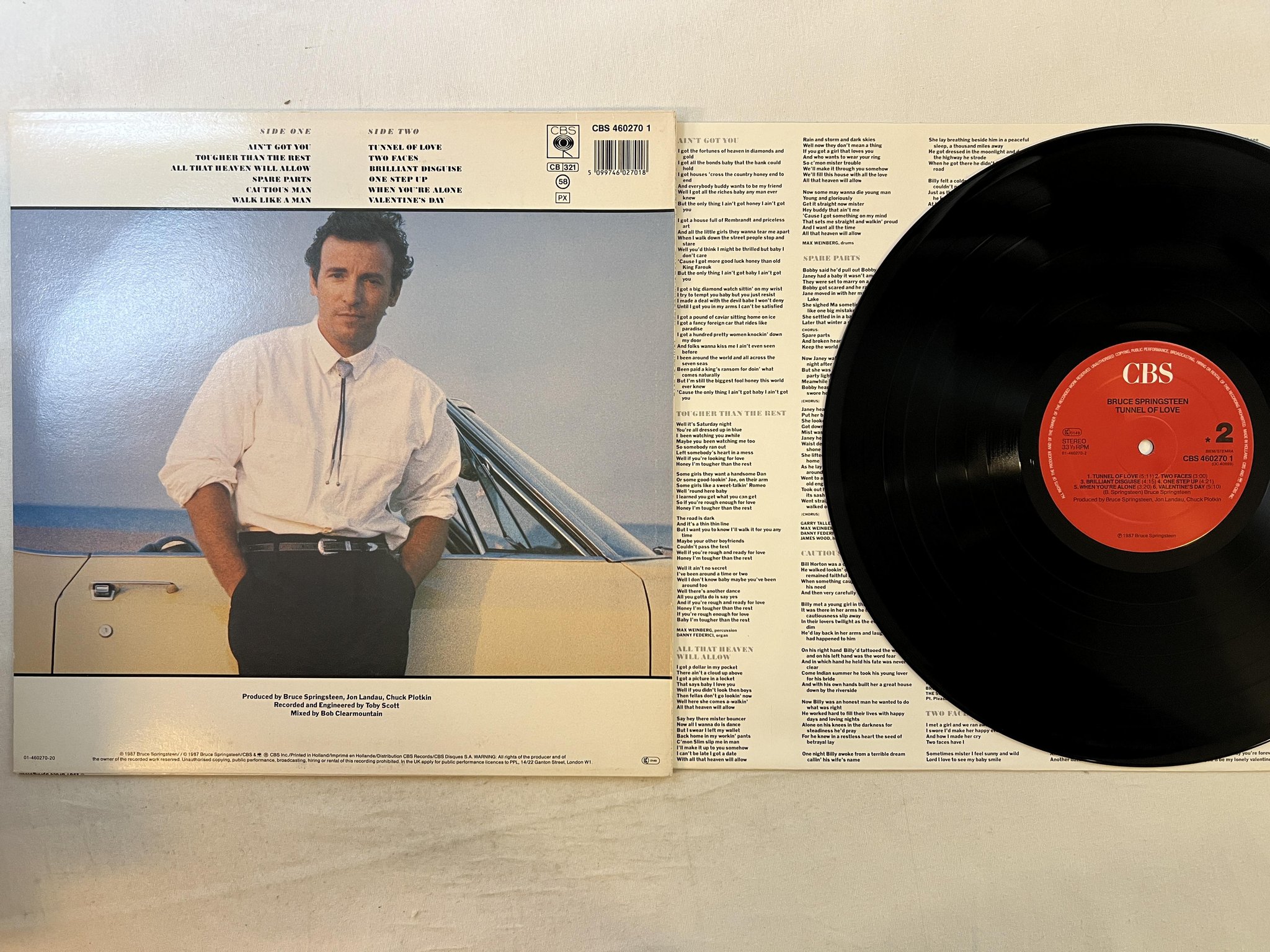 Omslagsbild för skivan BRUCE SPRINGSTEEN tunnel of love LP -87 Hol CBS 460270 1