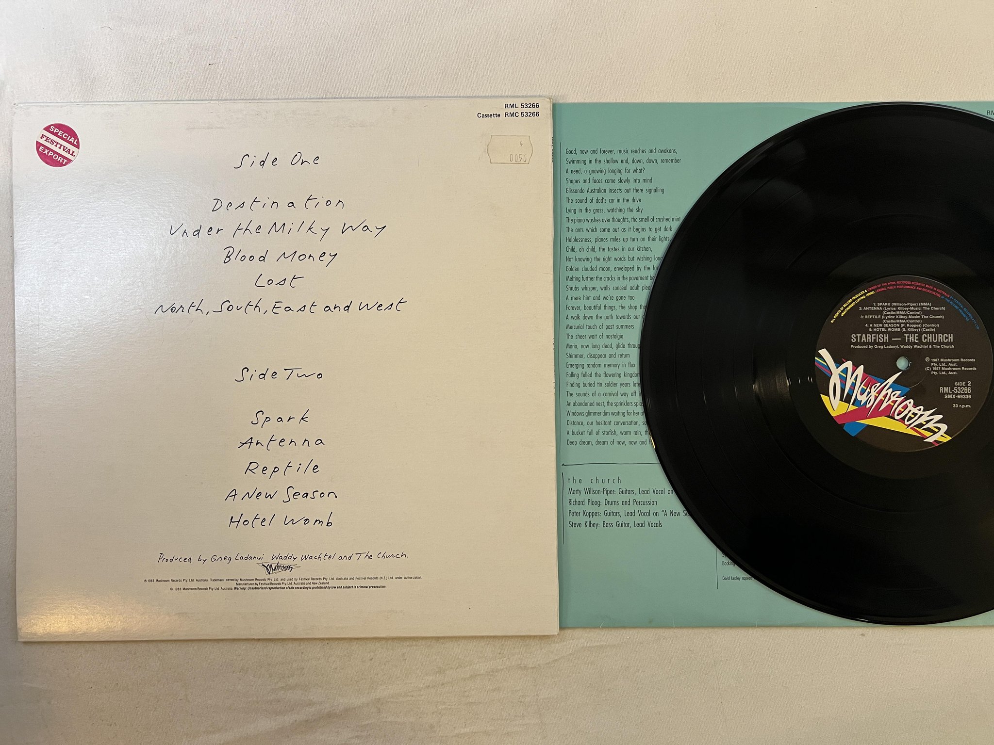 Omslagsbild för skivan THE CHURCH Starfish LP -88 Australia MUSHROOM RML 53266 ** RARE INDIE **