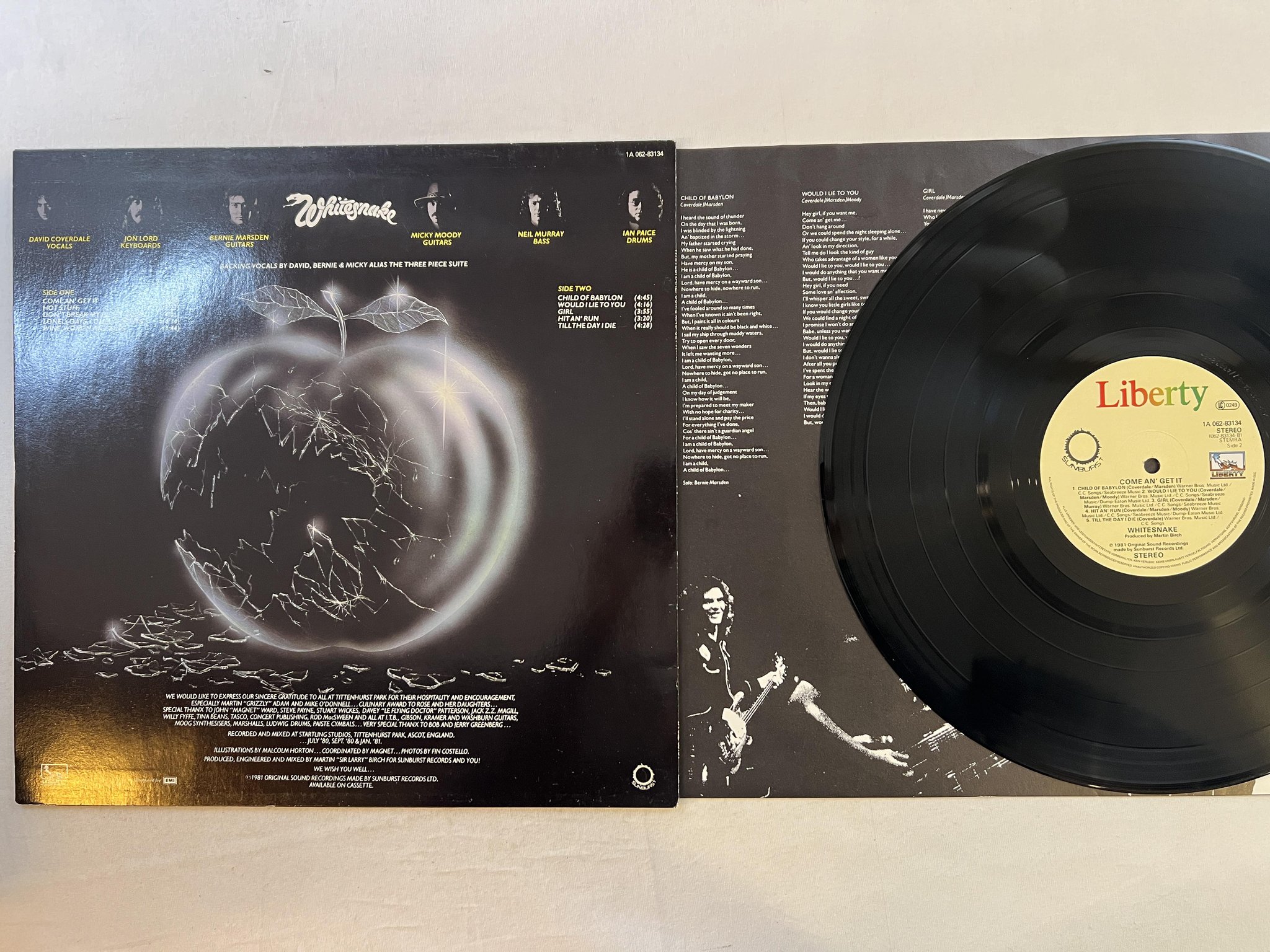 Omslagsbild för skivan WHITESNAKE con an' get it LP -81 Hol LIBERTY 062 83134