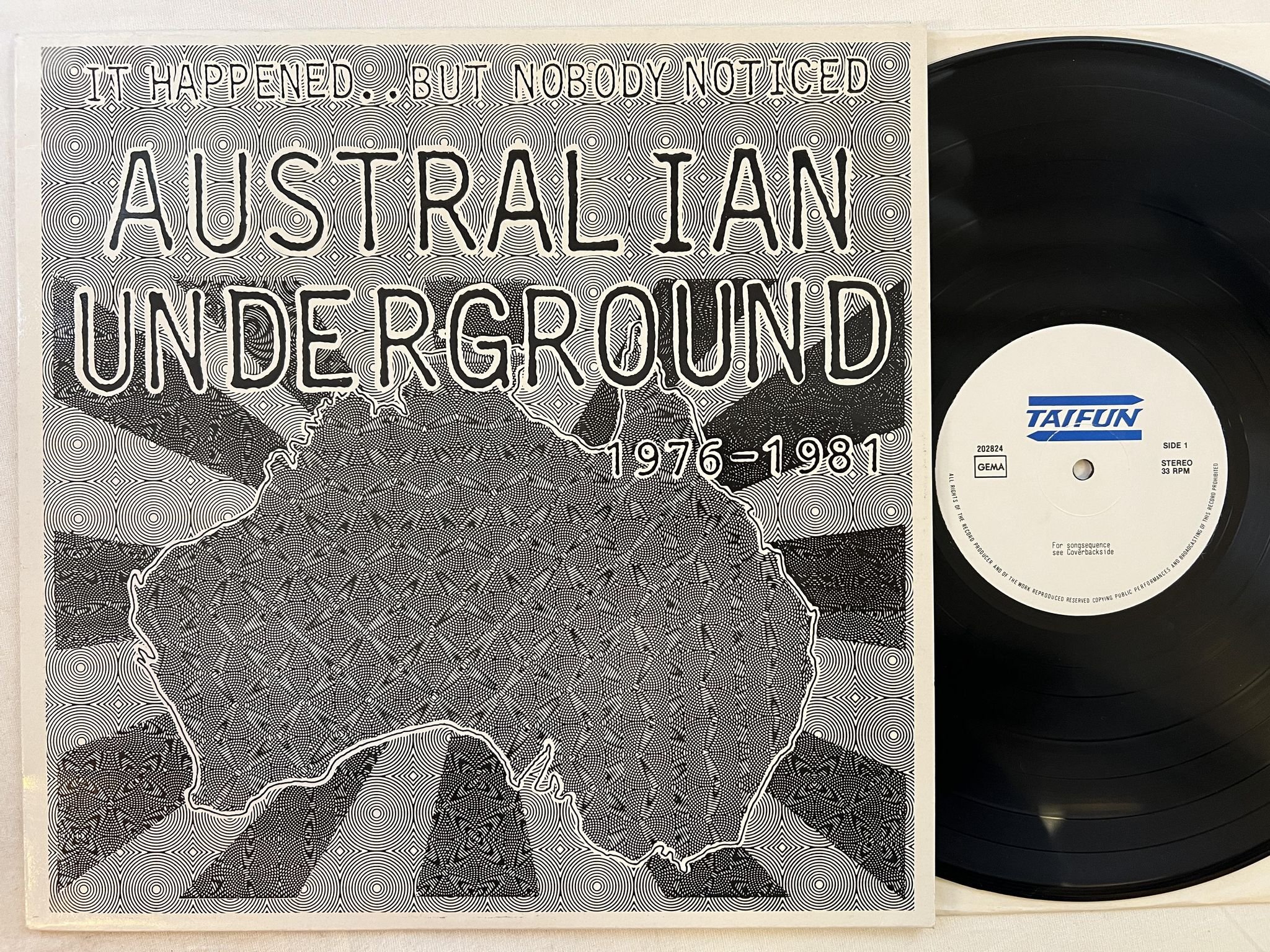 Omslagsbild för skivan V/A Australian Underground 1976-1981 LP -86 Ger TAIFUN 202824 PUNK / GARAGE