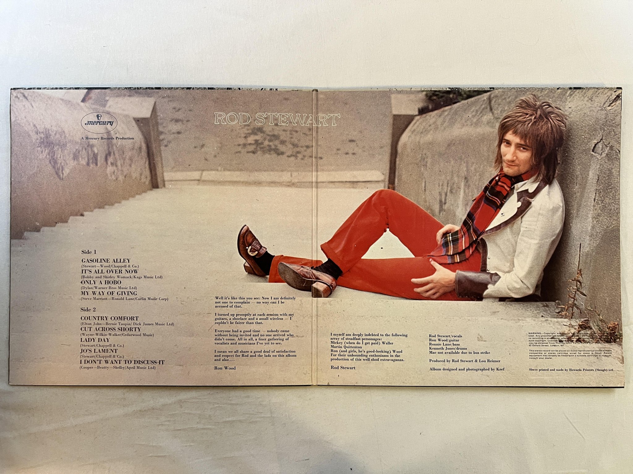 Omslagsbild för skivan ROD STEWART gasoline alley LP -70 UK VERTIGO 6360 500