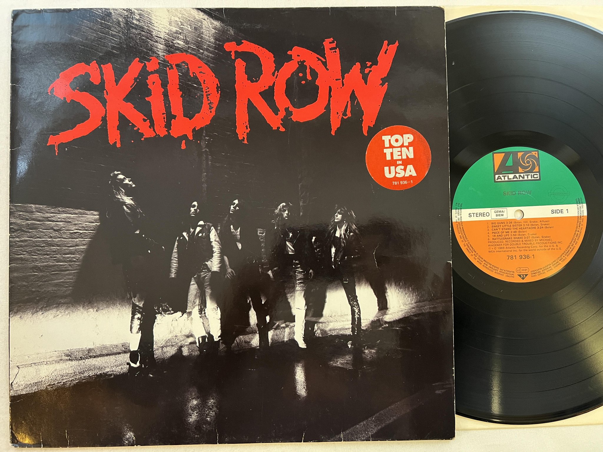 Omslagsbild för skivan SKID ROW s/t LP Ger ATLANTIC 781936-1
