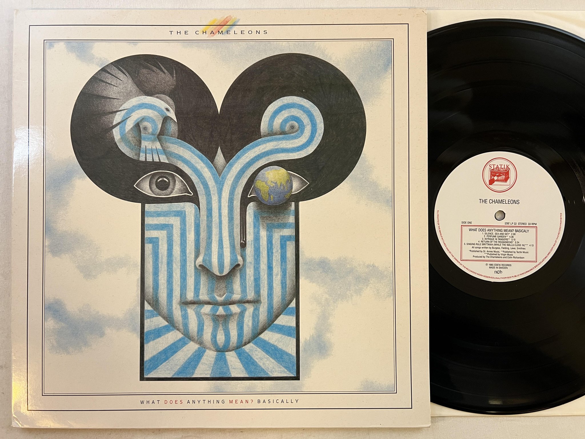 Omslagsbild för skivan THE CHAMELEONS What Does Anything Mean? Basically LP -85 Swe STATIK STAT LP 22