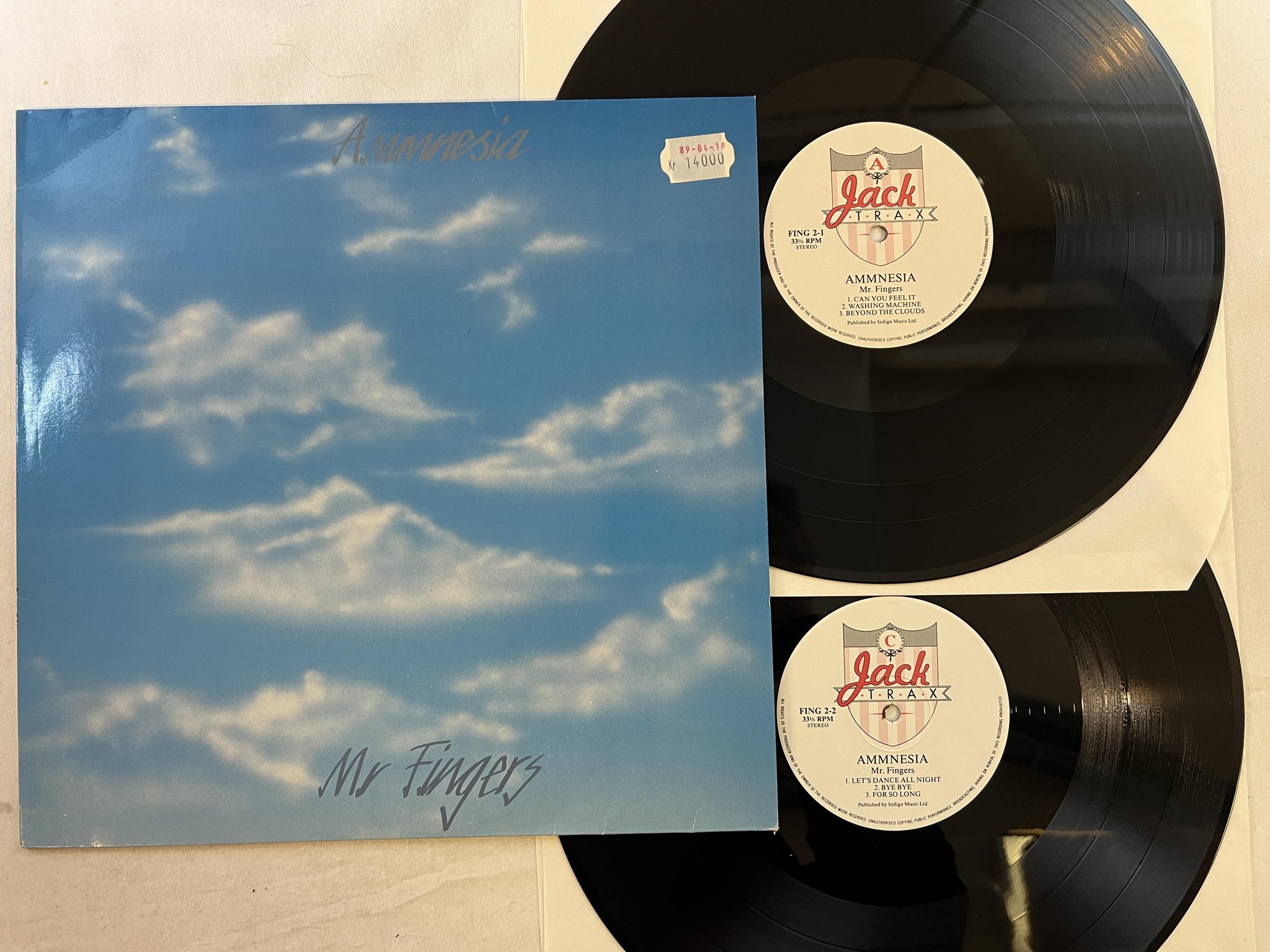 Omslagsbild för skivan MR FINGERS ammnesia 2xLP -89 JACK TRAX FING 2 ** MEGA RARE HOUSE **