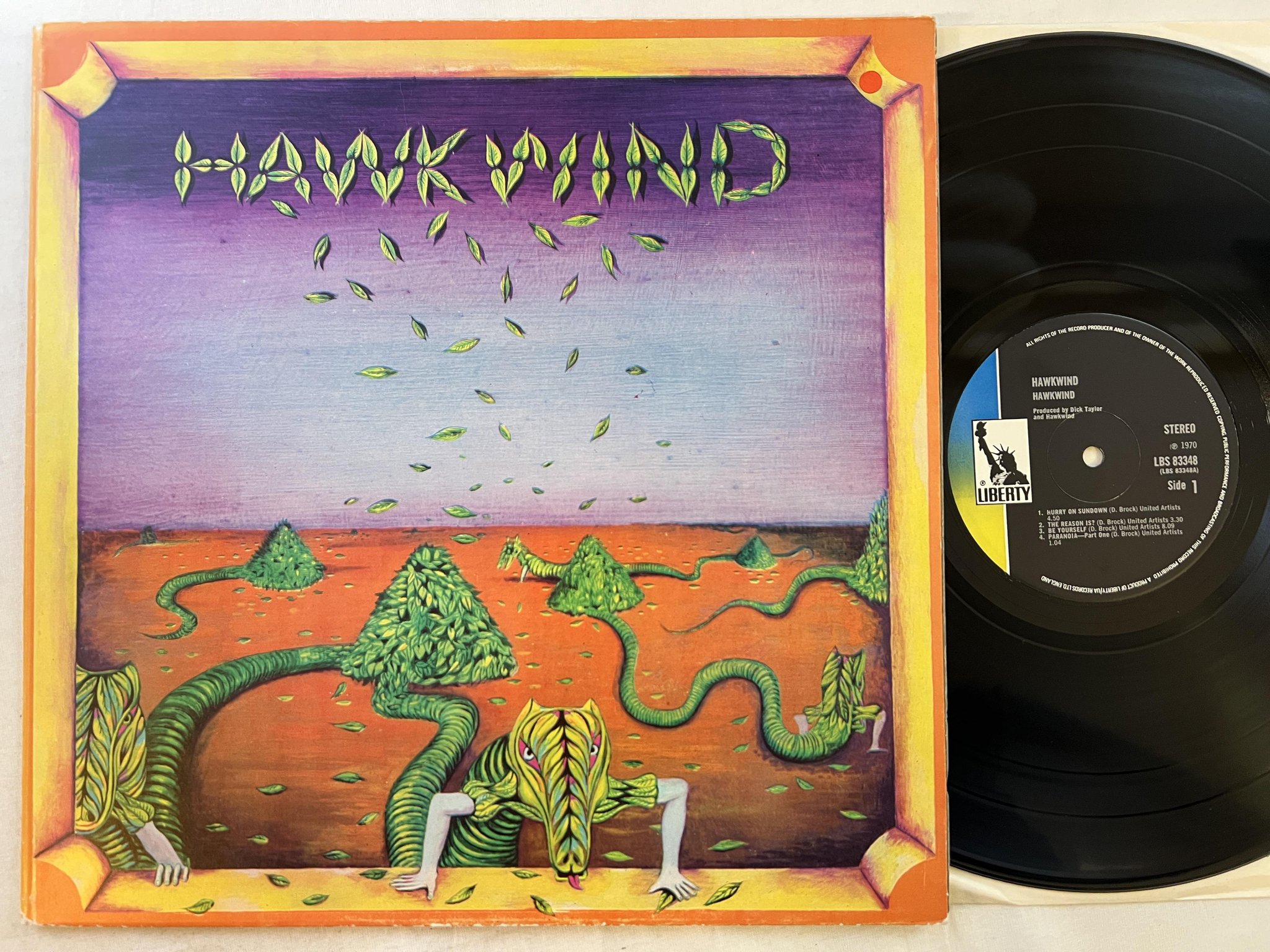 Omslagsbild för skivan HAWKWIND s/t LP -70 UK LIBERTY LBS 83348 ** SPACE ROCK **