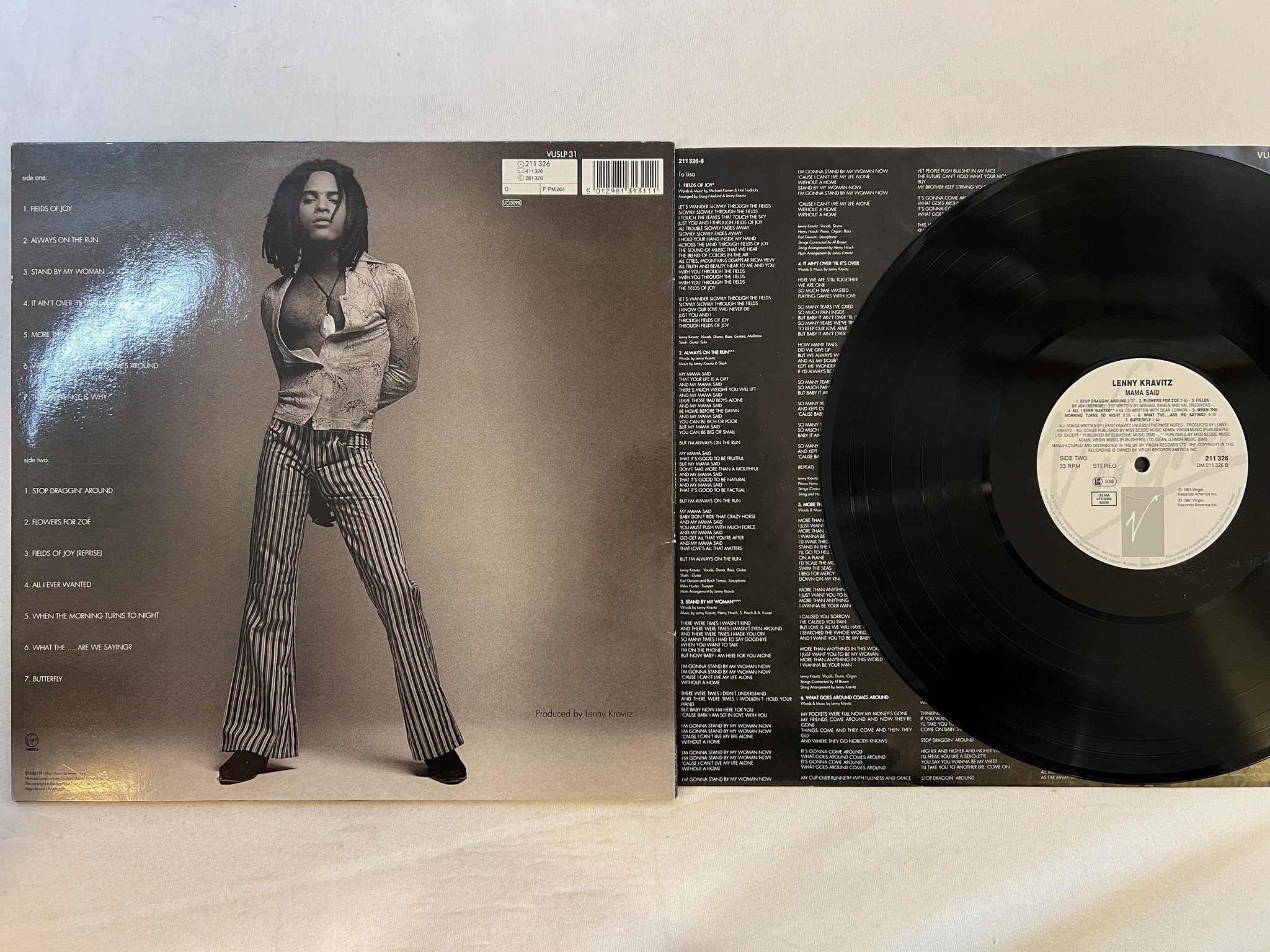 Omslagsbild för skivan LENNY KRAVITZ mama said LP -91 Ger VIRGIN 211326