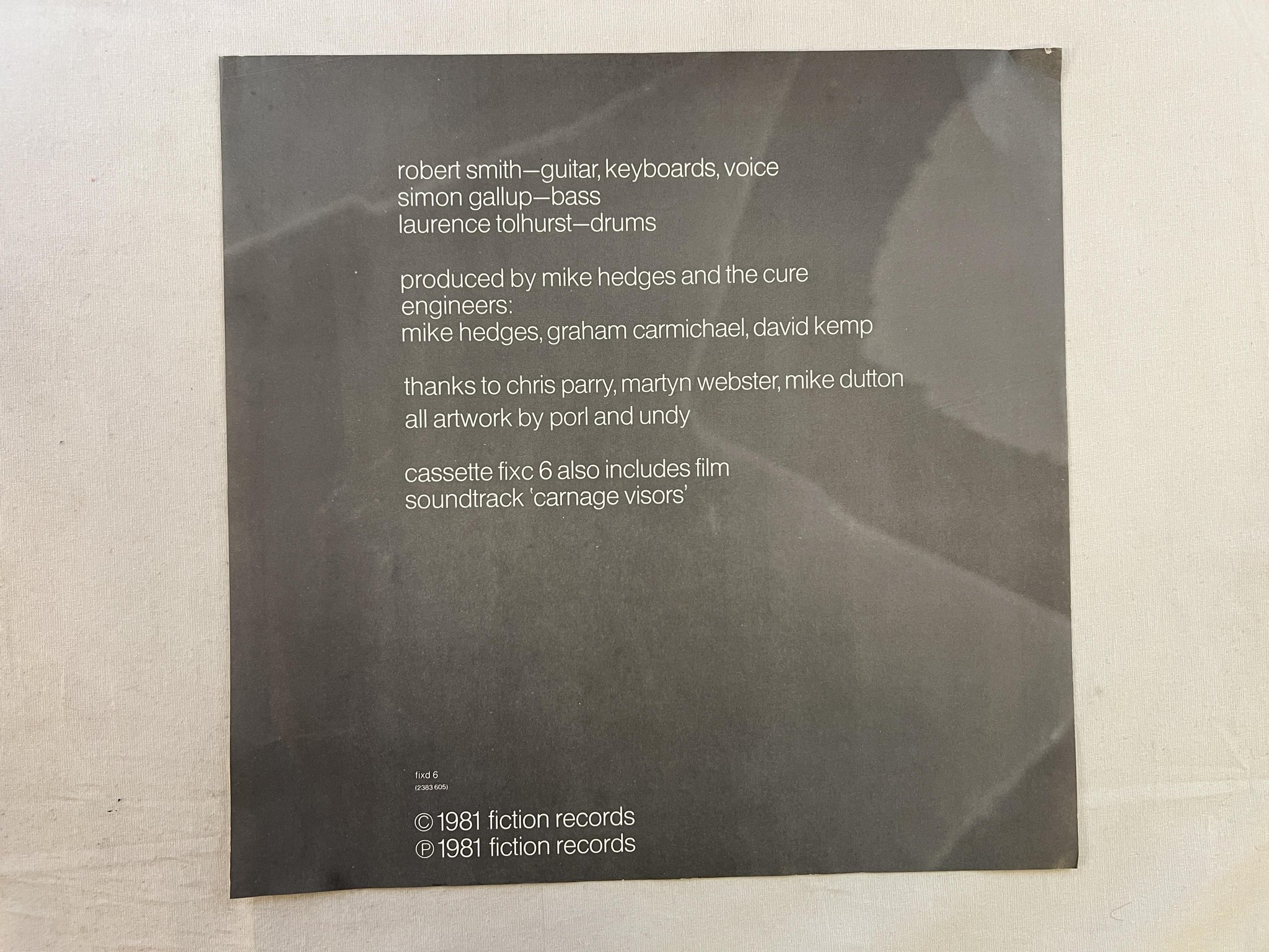 Omslagsbild för skivan THE CURE faith LP FICTION fixd 6 ** goth rock **