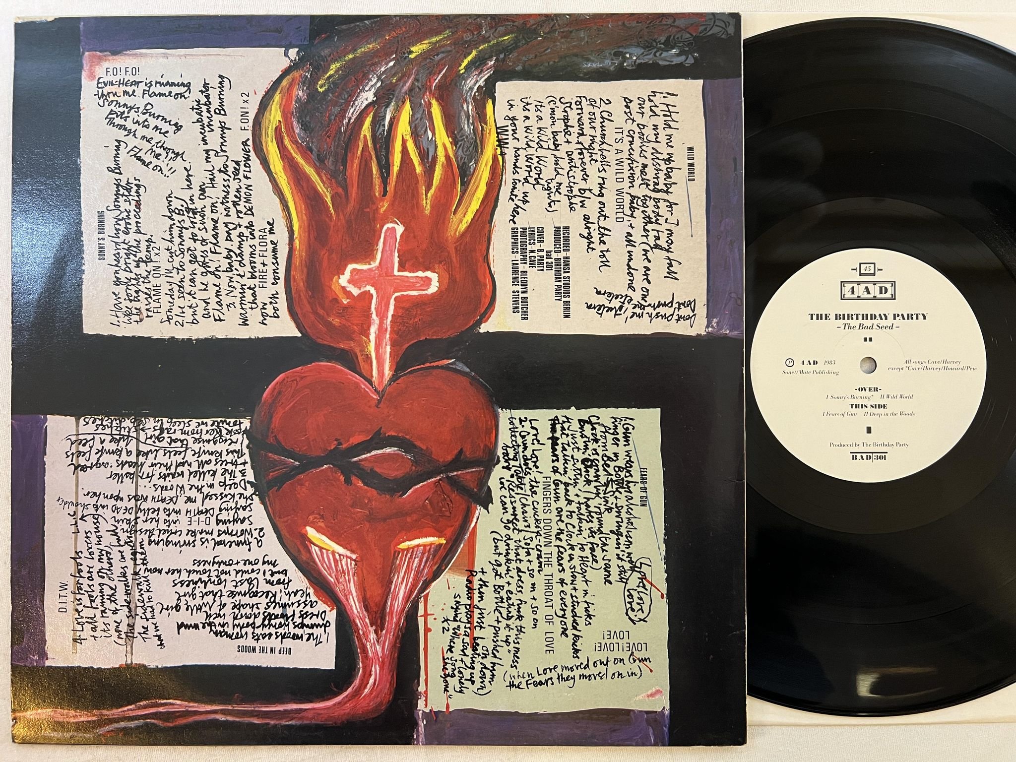 Omslagsbild för skivan THE BIRTHDAY PARTY the bad seed 12"ep -83 4AD BAD 301
