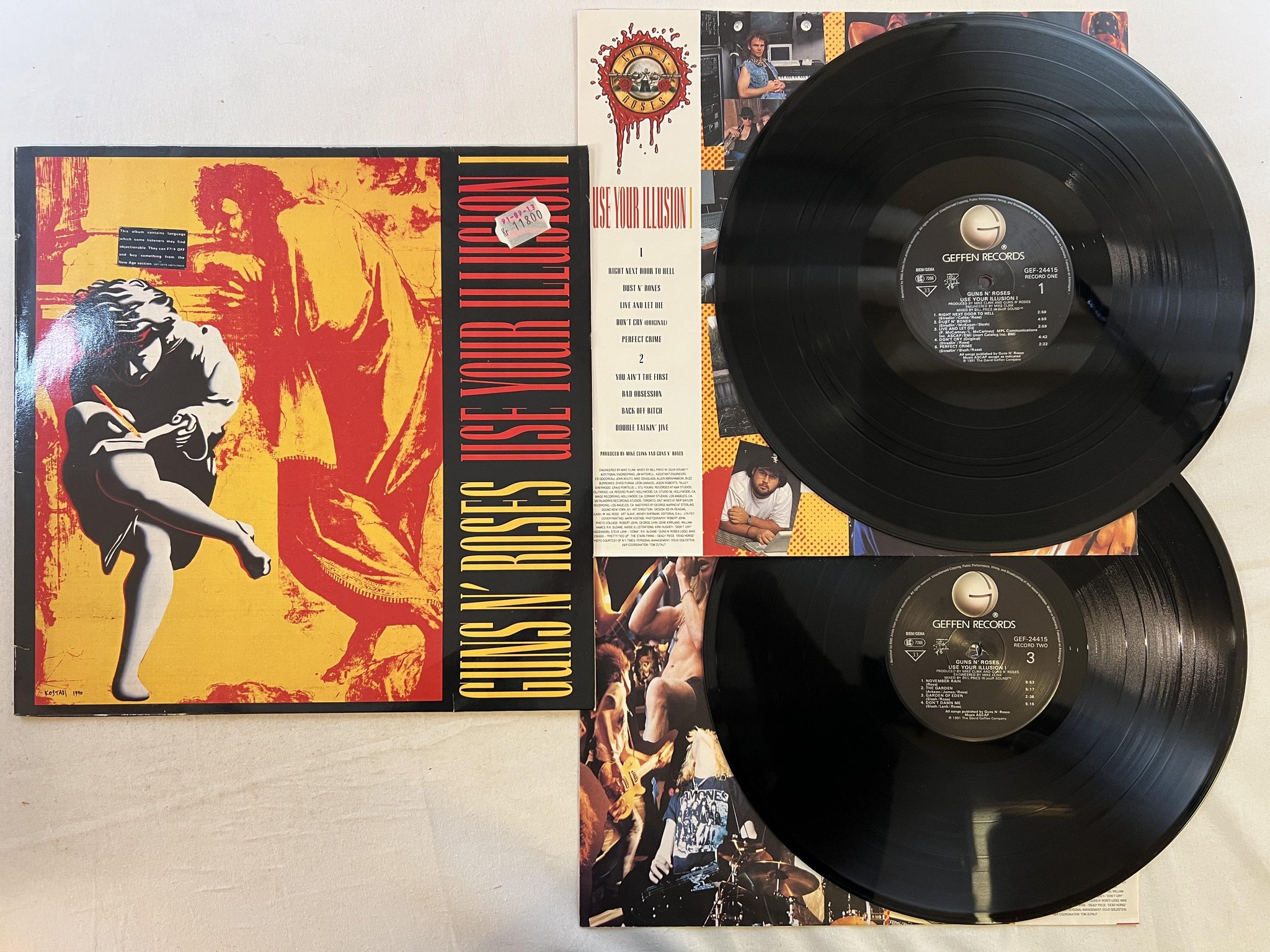 Omslagsbild för skivan GUNS N ROSES use your illusion I LP -91 Ger GEFFEN GEF-24415 ** CLASSIC **
