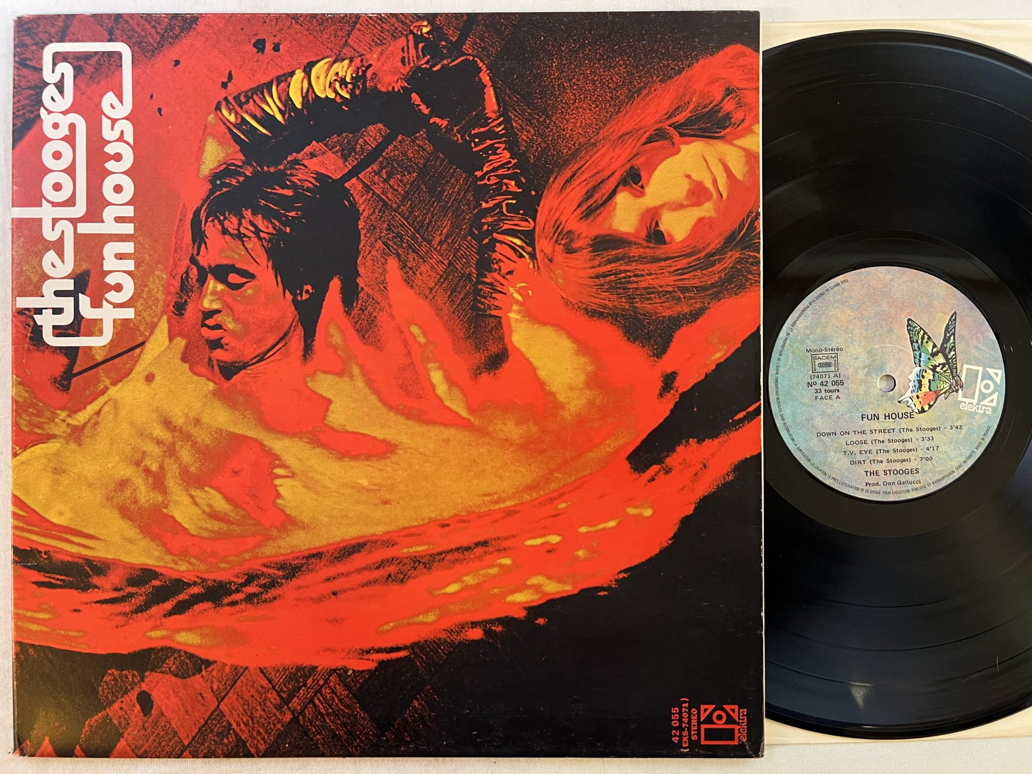 Omslagsbild för skivan THE STOOGES fun house LP -70/77 Fra ELEKTRA 42055 *** YEAH ***