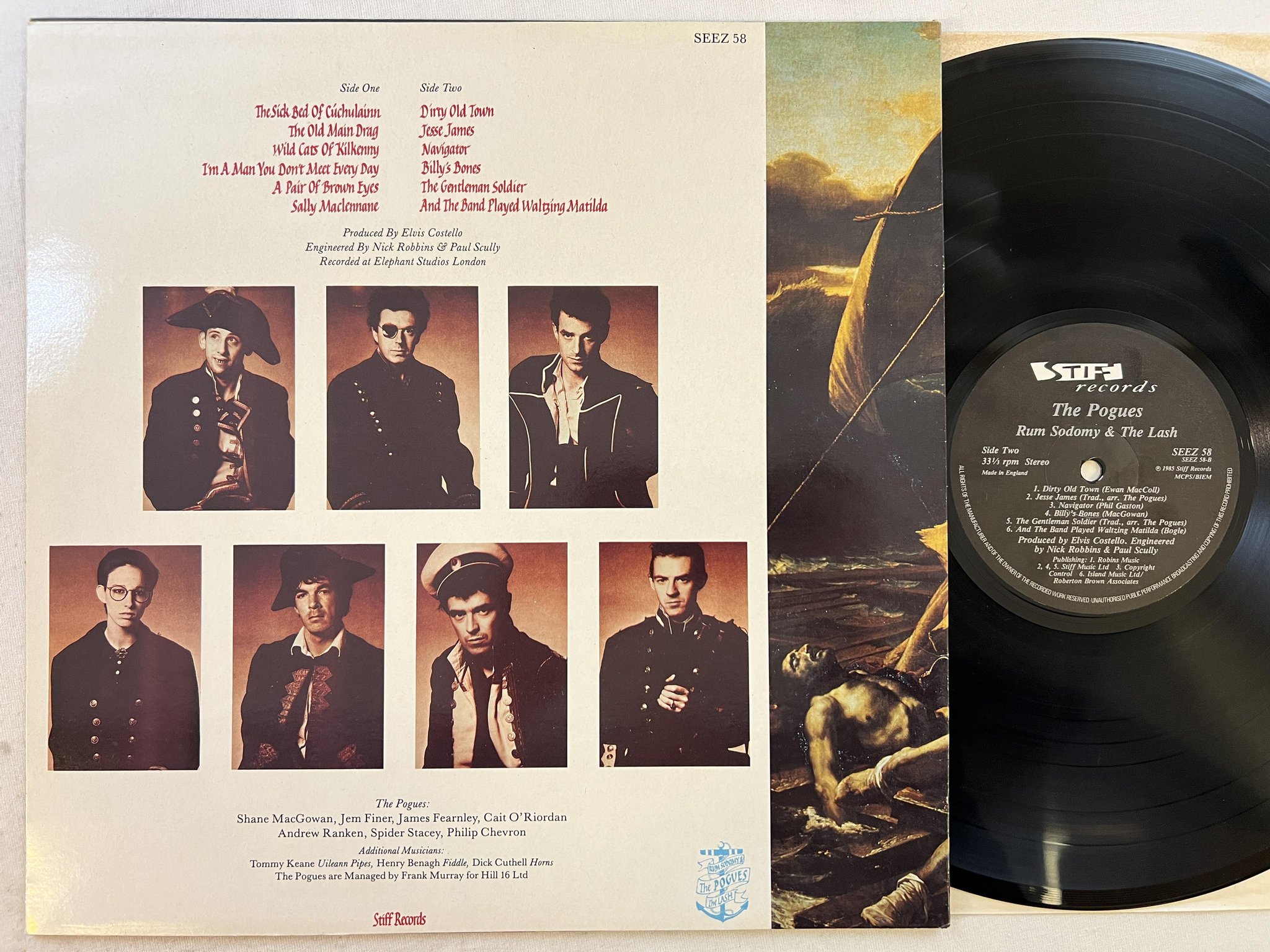Omslagsbild för skivan THE POGUES rum sodomy & the lash LP -85 STIFF SEEZ 58
