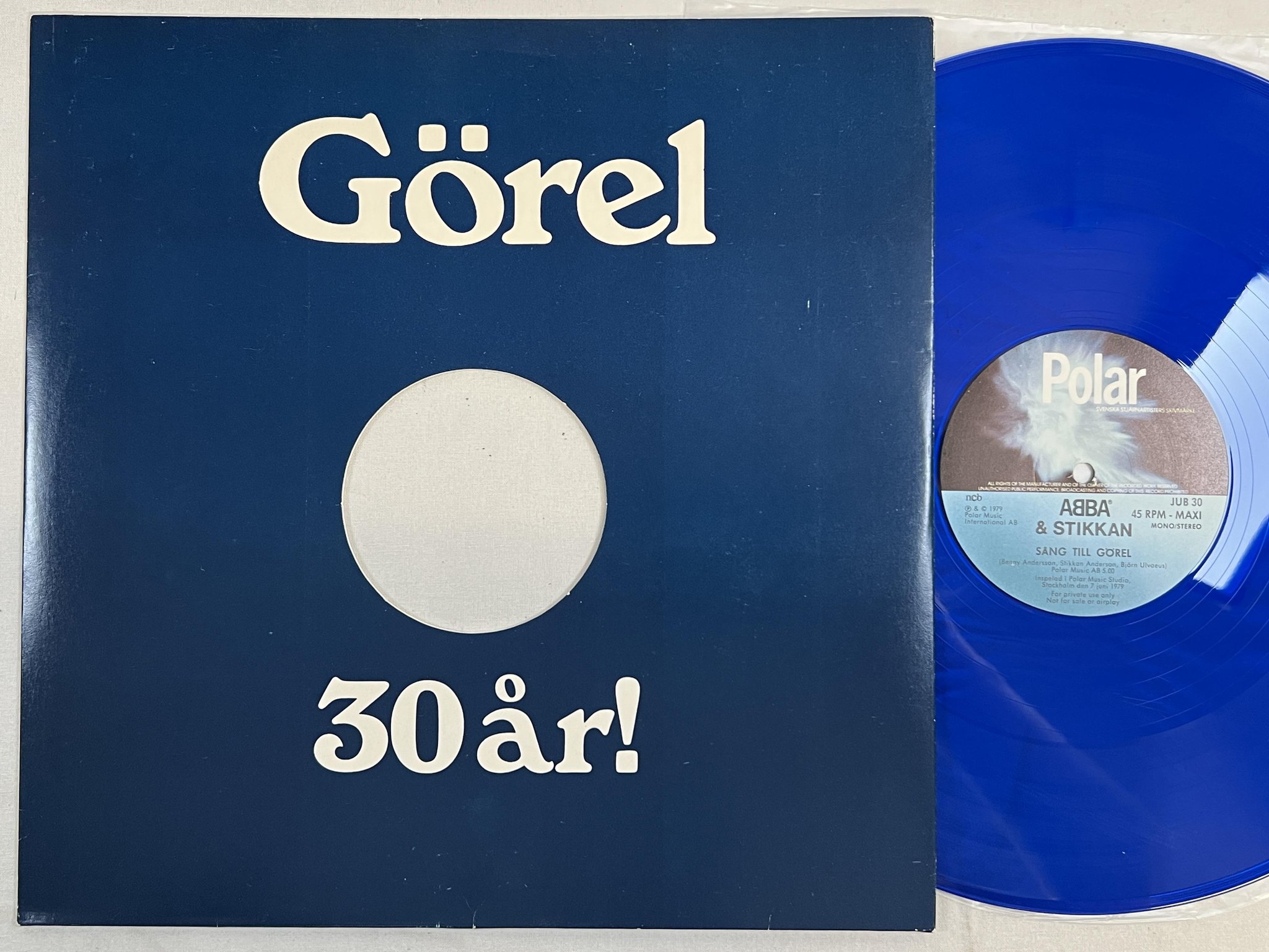 Omslagsbild för skivan ABBA & STIKKAN Sång Till Görel 12" -79 Swe POLAR JUB 30 *** MEGA MEGA RARE ***