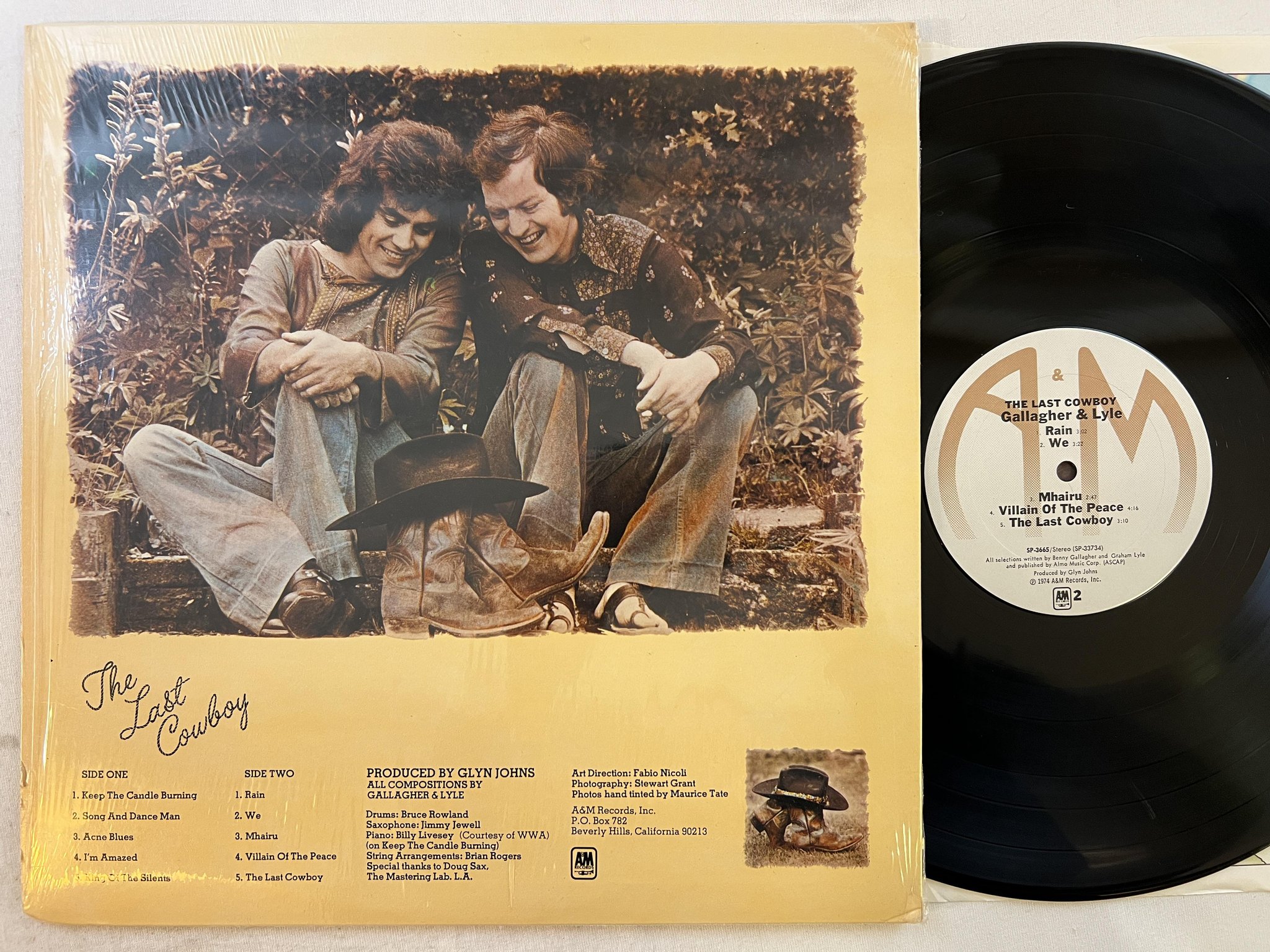 Omslagsbild för skivan GALLAGHER & LYLE the last cowboy LP -74 US A&M SP 3665