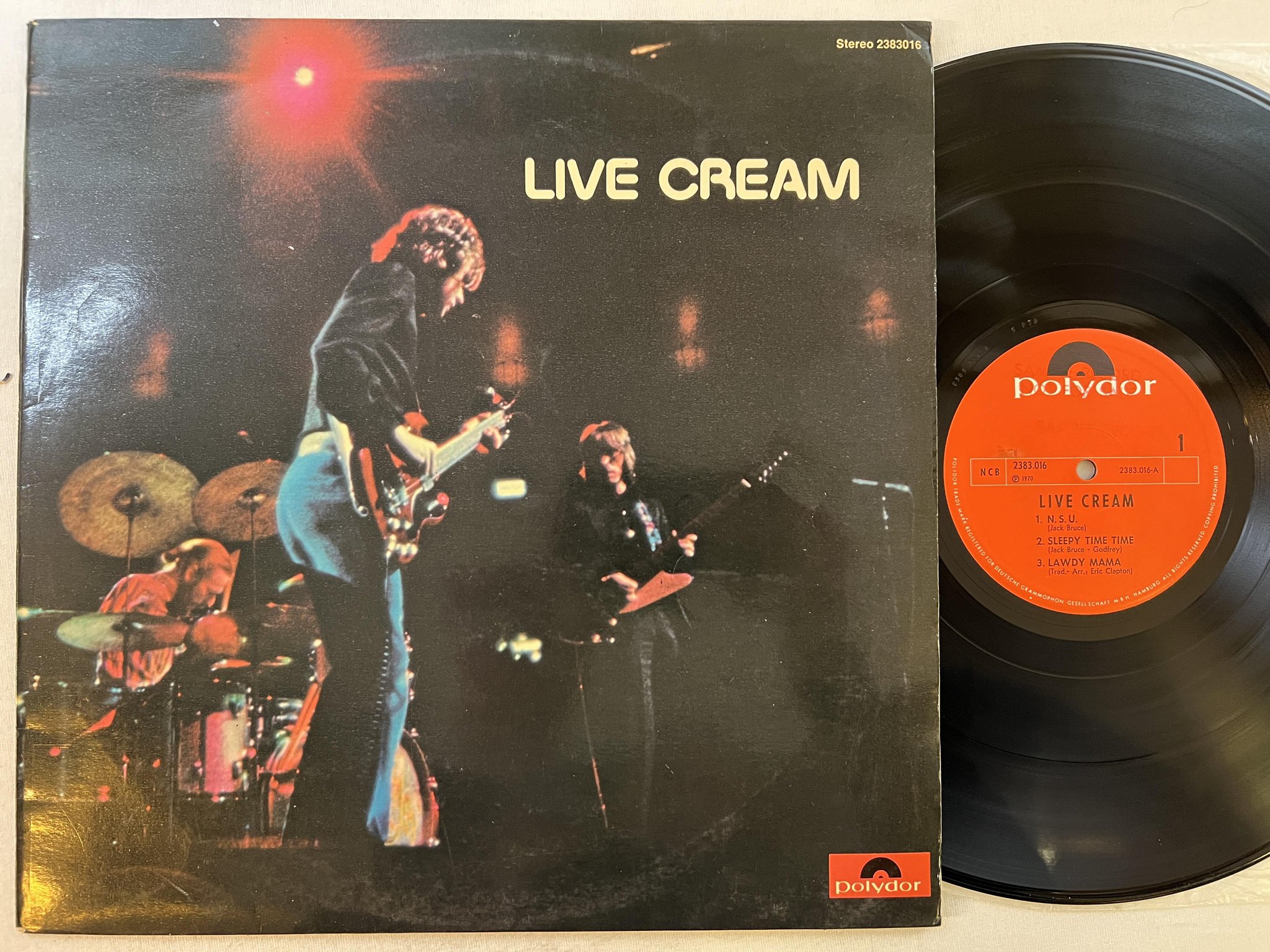 Omslagsbild för skivan CREAM live cream LP -70 ncb POLYDOR 2383016