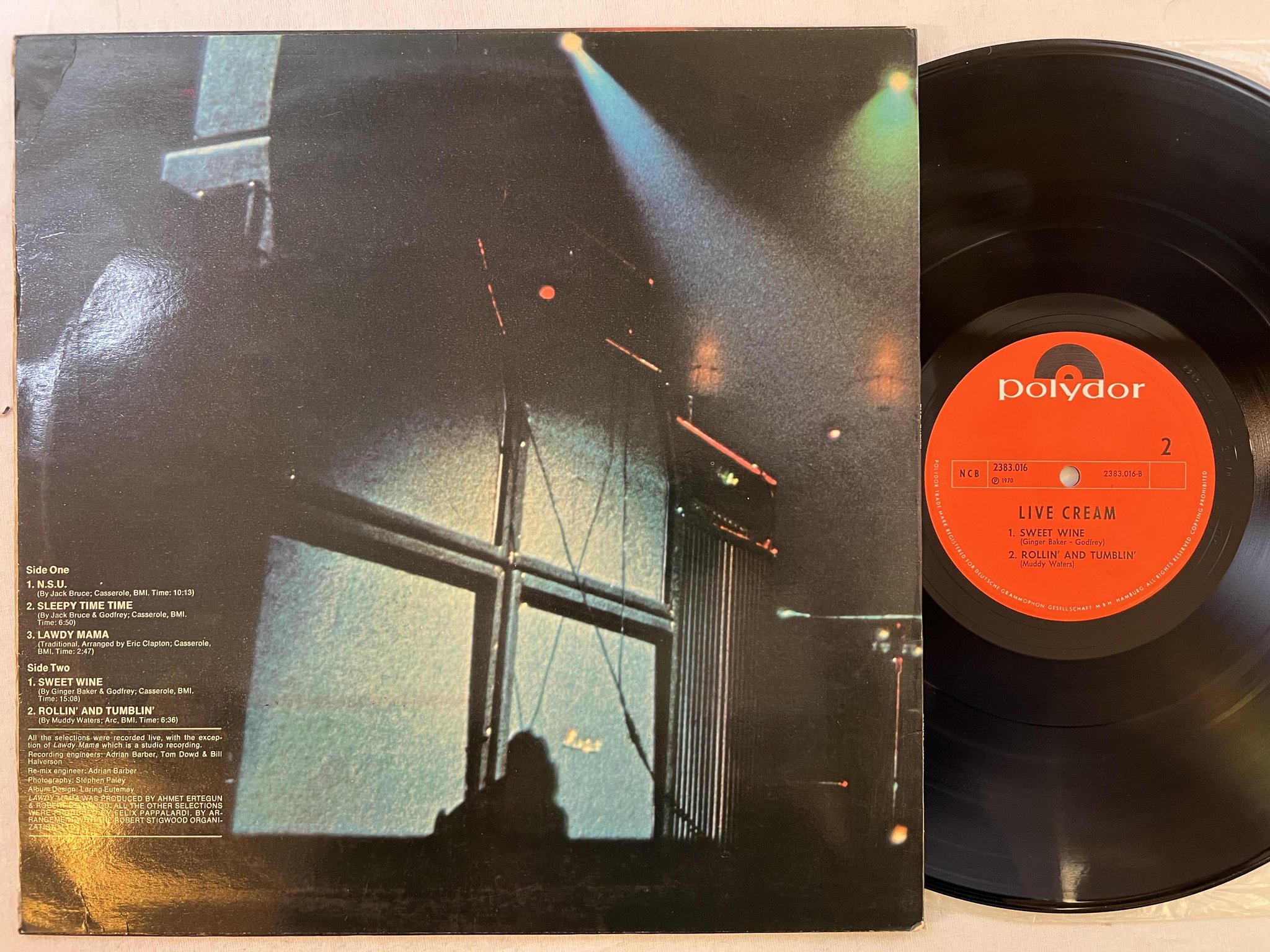 Omslagsbild för skivan CREAM live cream LP -70 ncb POLYDOR 2383016