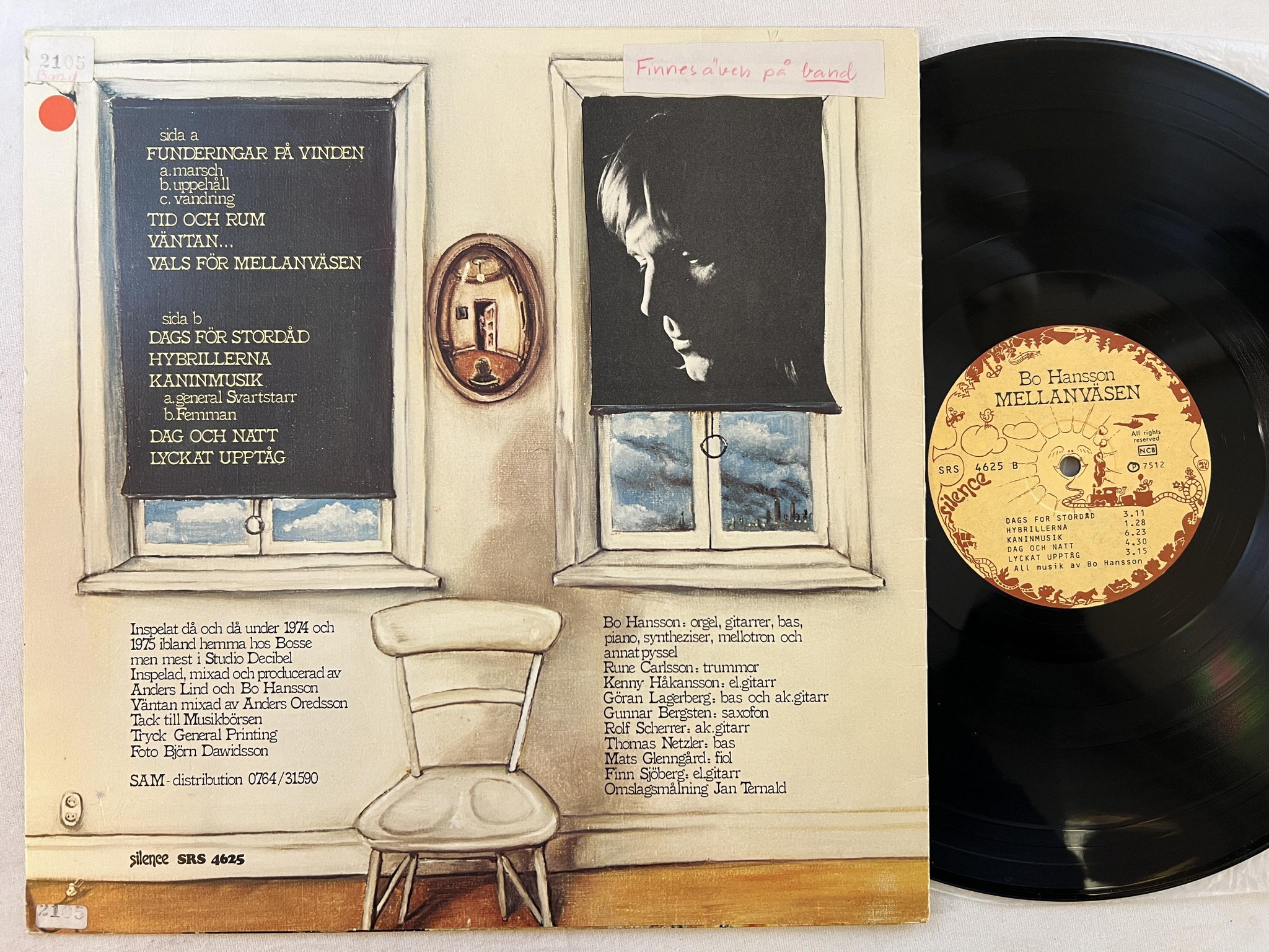 Omslagsbild för skivan BO HANSSON mellanväsen LP -75 Swe SILENCE SRS 4625
