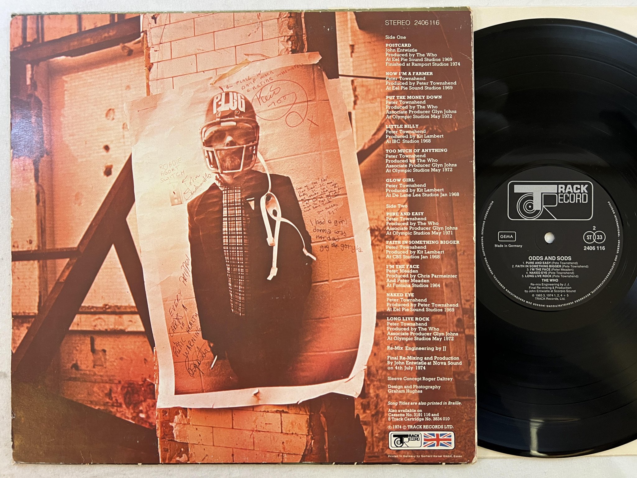 Omslagsbild för skivan THE WHO odds and sods LP Ger TRACK 2406 116 ** poster **