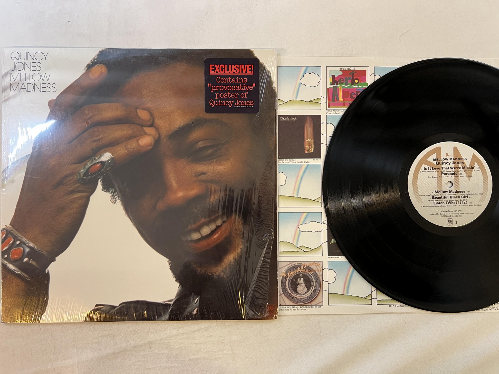 Omslagsbild för skivan QUINCY JONES mellow madness LP -75 US A&M SP 4526 ** POSTER **