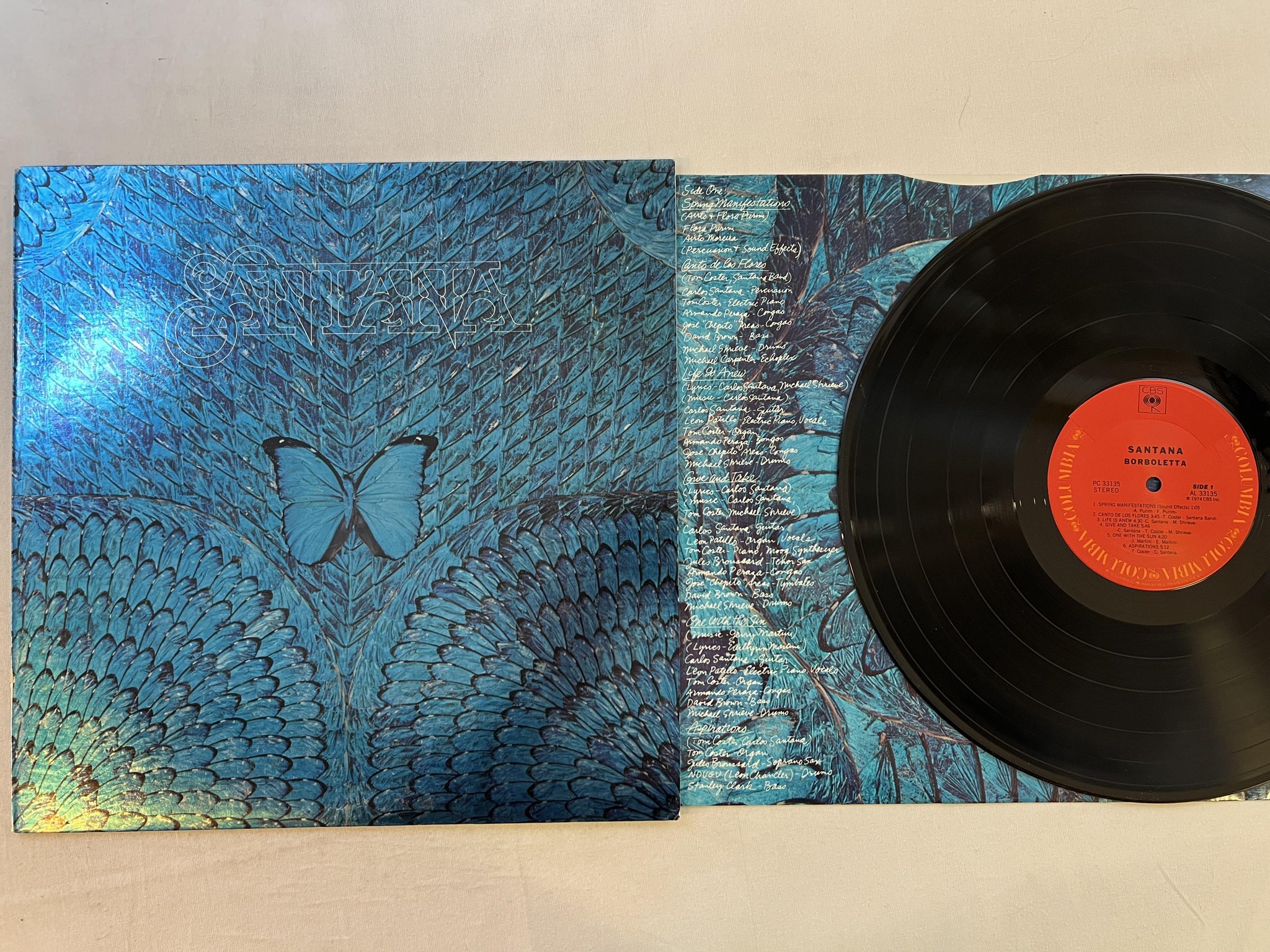 Omslagsbild för skivan SANTANA barboletta LP -74 CBS / COLUMBIA PC 33135 ** GROOVY **