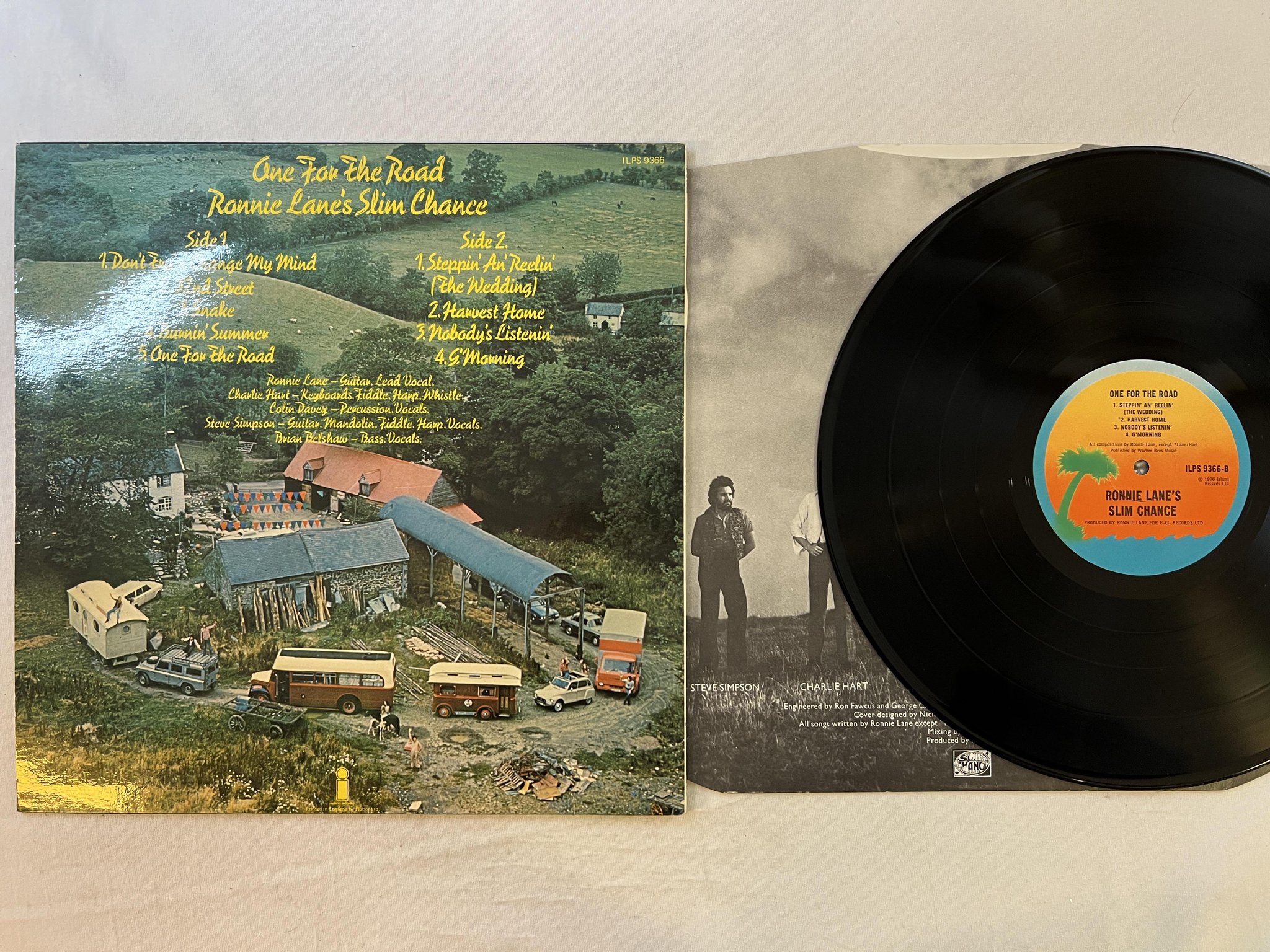 Omslagsbild för skivan RONNIE LANE'S SLIM CHANCE one for the road LP -76 UK ISLAND ILPS 9366