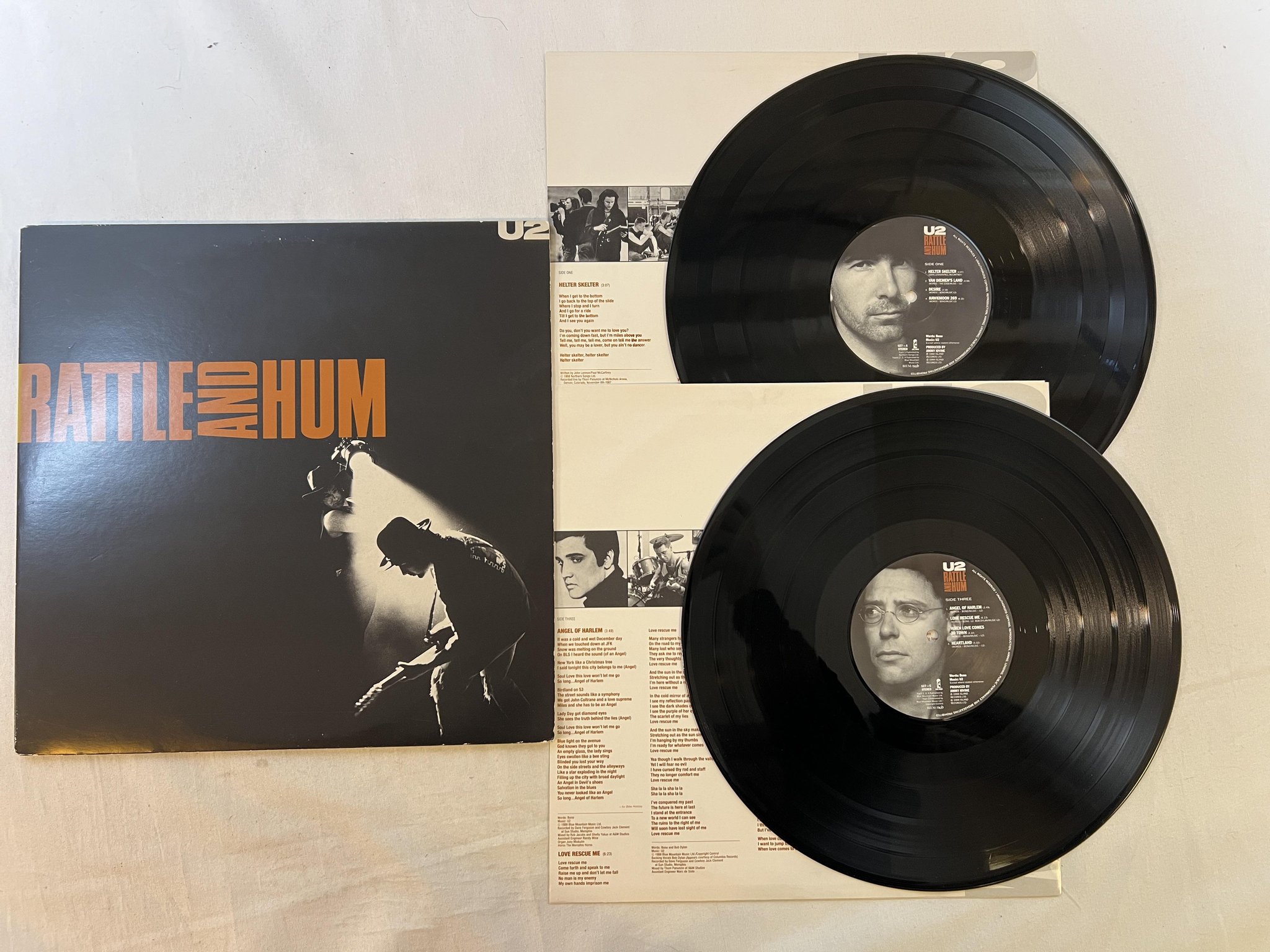 Omslagsbild för skivan U2 rattle and hum 2xLP -88 ncb ISLAND U27