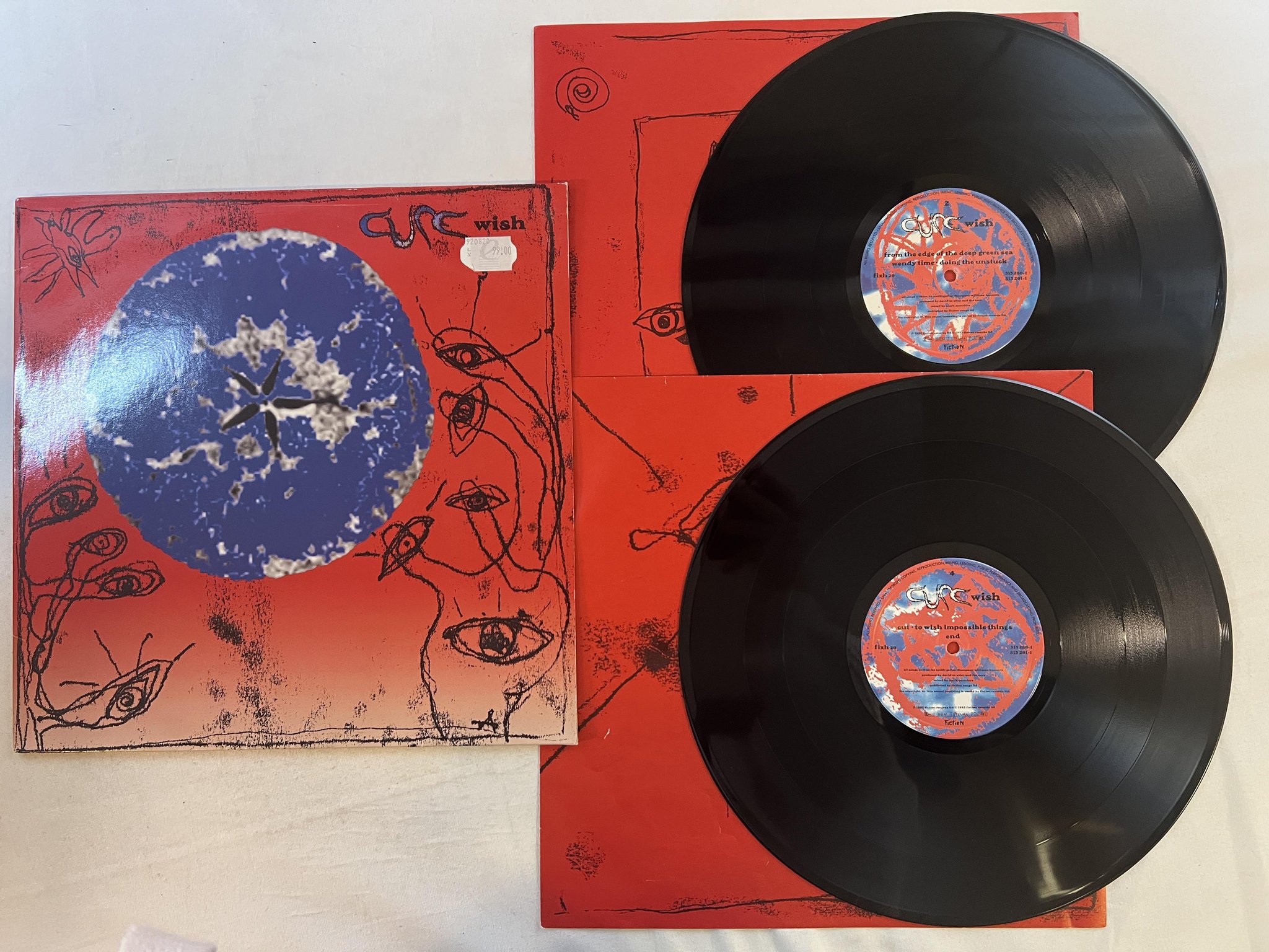 Omslagsbild för skivan THE CURE wish 2xLP -92 FICTION fixh 20 ** RARE **
