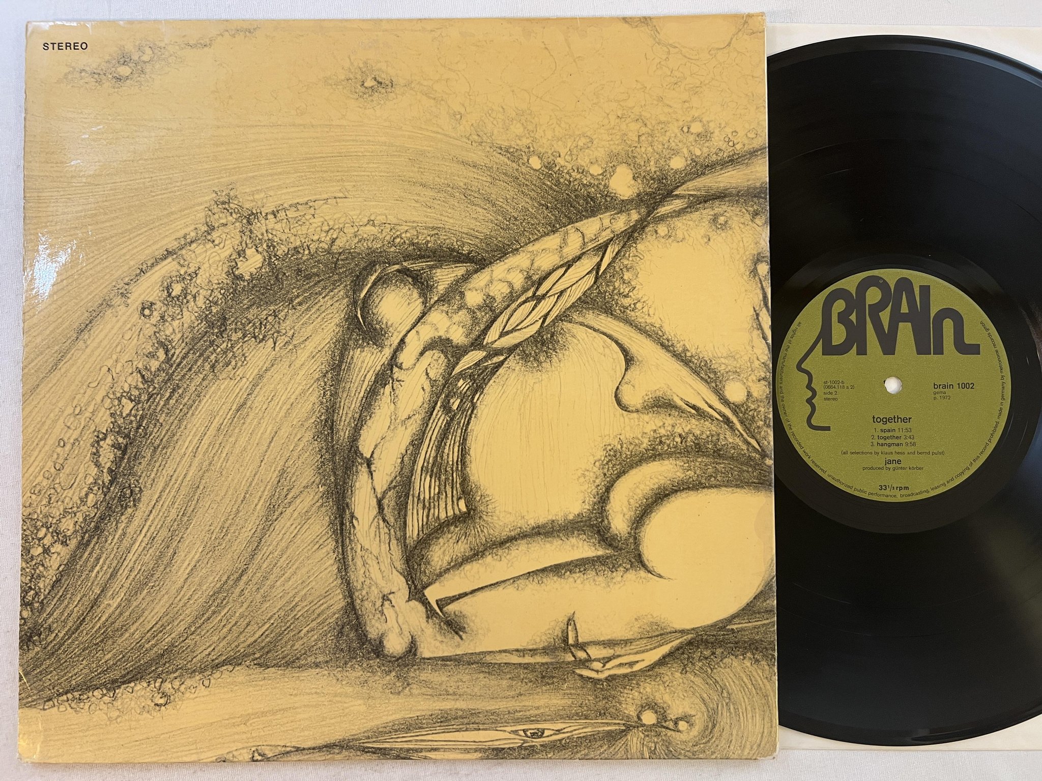 Omslagsbild för skivan JANE together LP re Ger BRAIN brain 1002 ** KRAUT **
