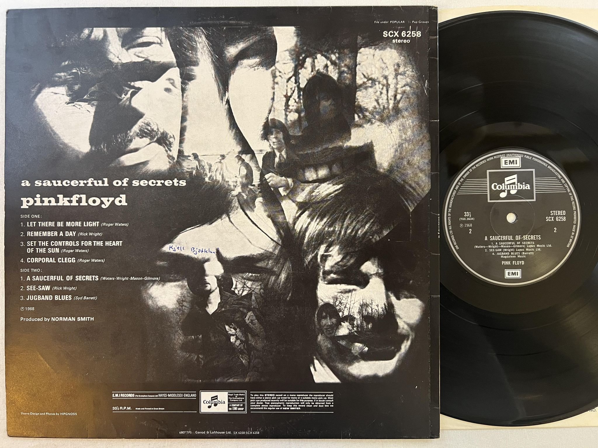 Omslagsbild för skivan PINK FLOYD a saucerful of secrets LP re UK EMI/COLUMBIA SCX 6258