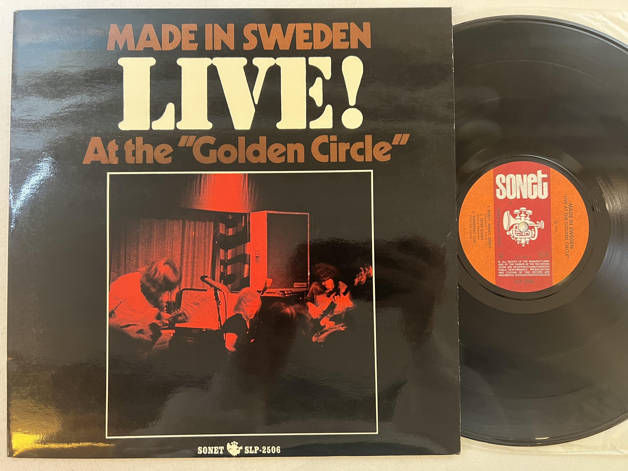 Omslagsbild för skivan MADE IN SWEDEN live at the golden circle LP -70 SONET SLP 2506
