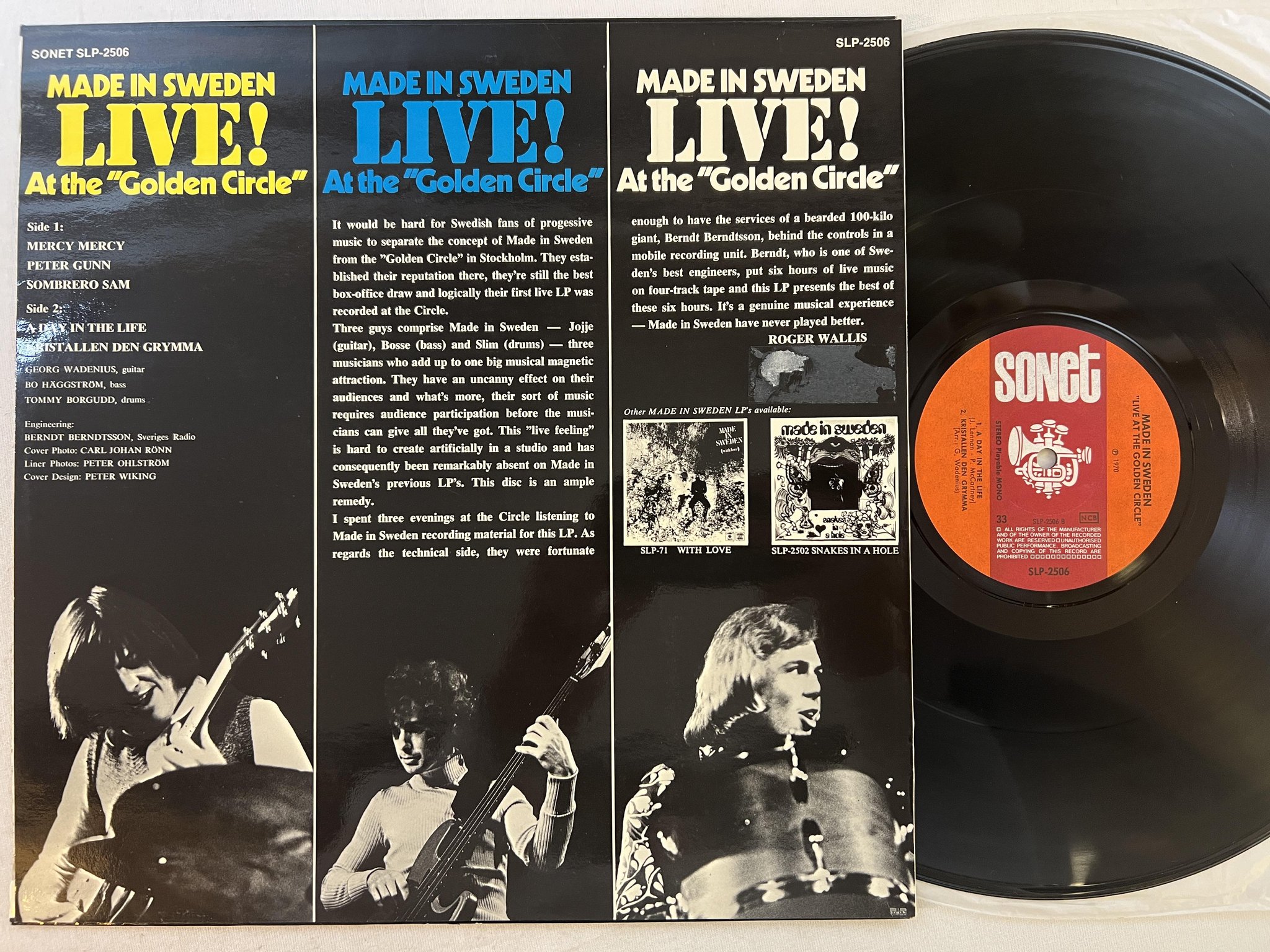 Omslagsbild för skivan MADE IN SWEDEN live at the golden circle LP -70 SONET SLP 2506