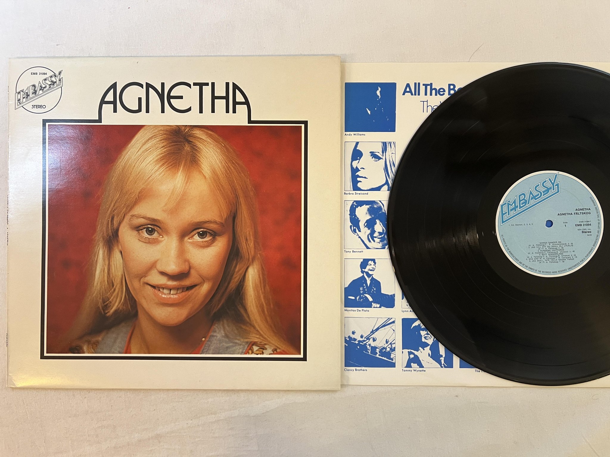 Omslagsbild för skivan AGNETHA FÄLTSKOG Agnetha LP re EMBASSY EMB 31094