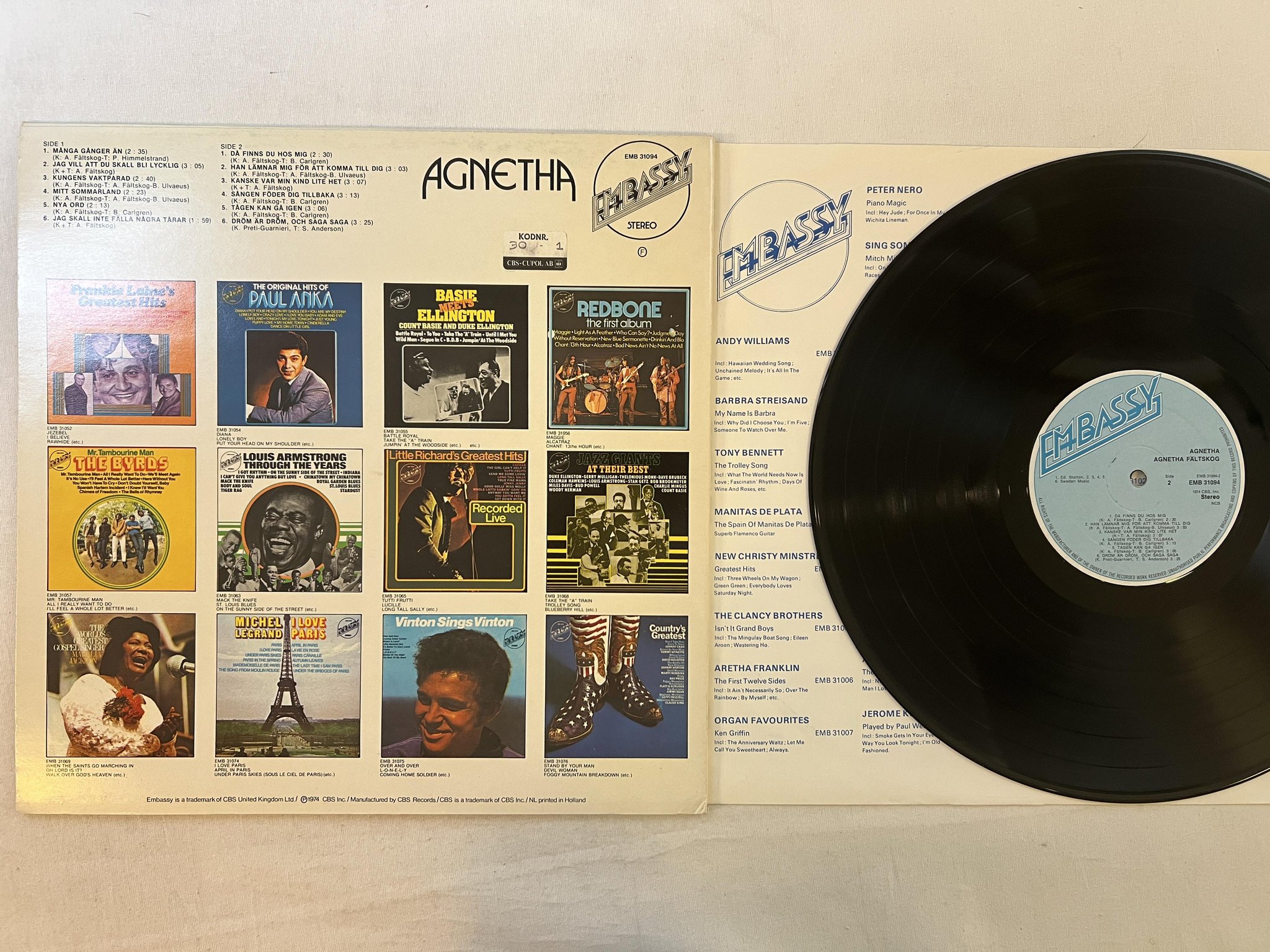 Omslagsbild för skivan AGNETHA FÄLTSKOG Agnetha LP re EMBASSY EMB 31094