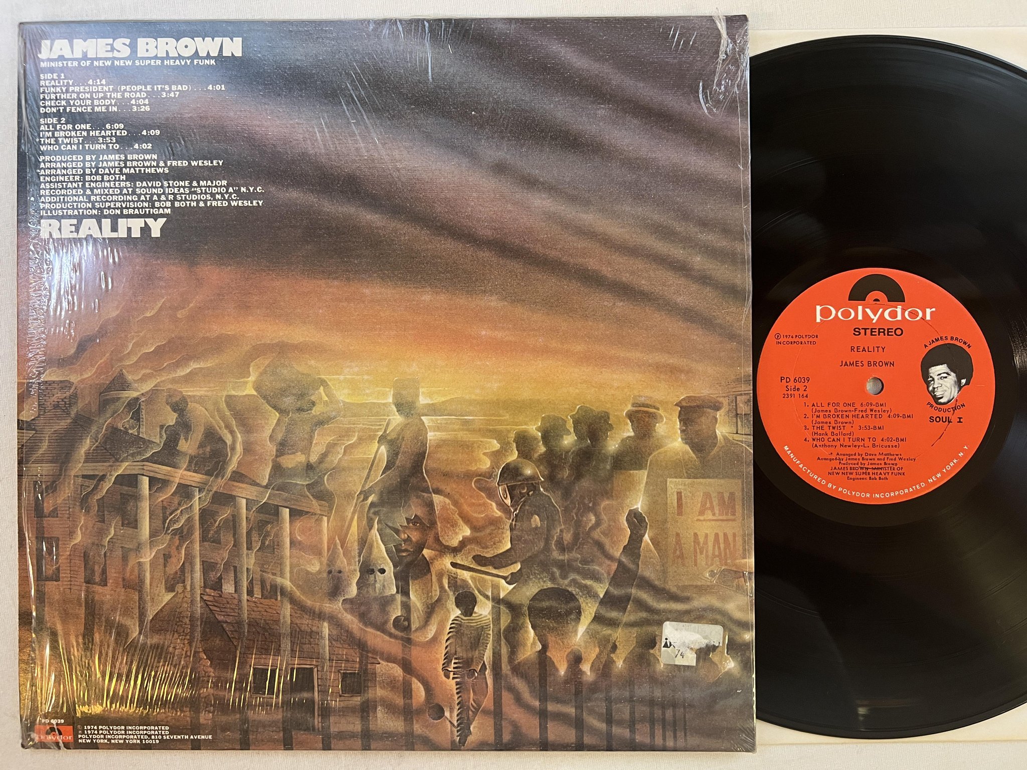 Omslagsbild för skivan JAMES BROWN reality LP -74 US POLYDOR PD 6039