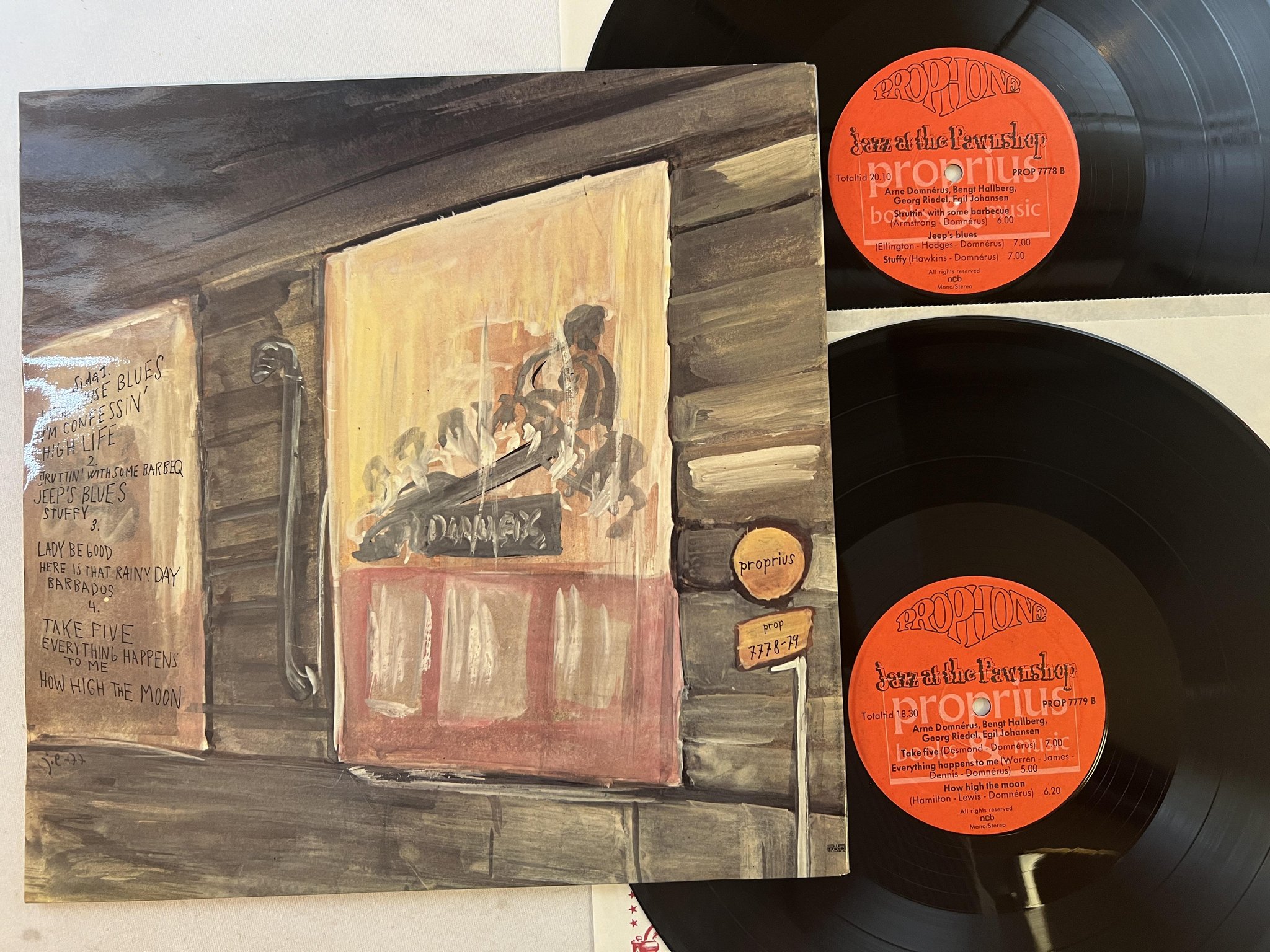 Omslagsbild för skivan ARNE DOMNERUS jazz at the Pawnshop 2xLP -77 PROPHONE PROP 7778-9 audiophile